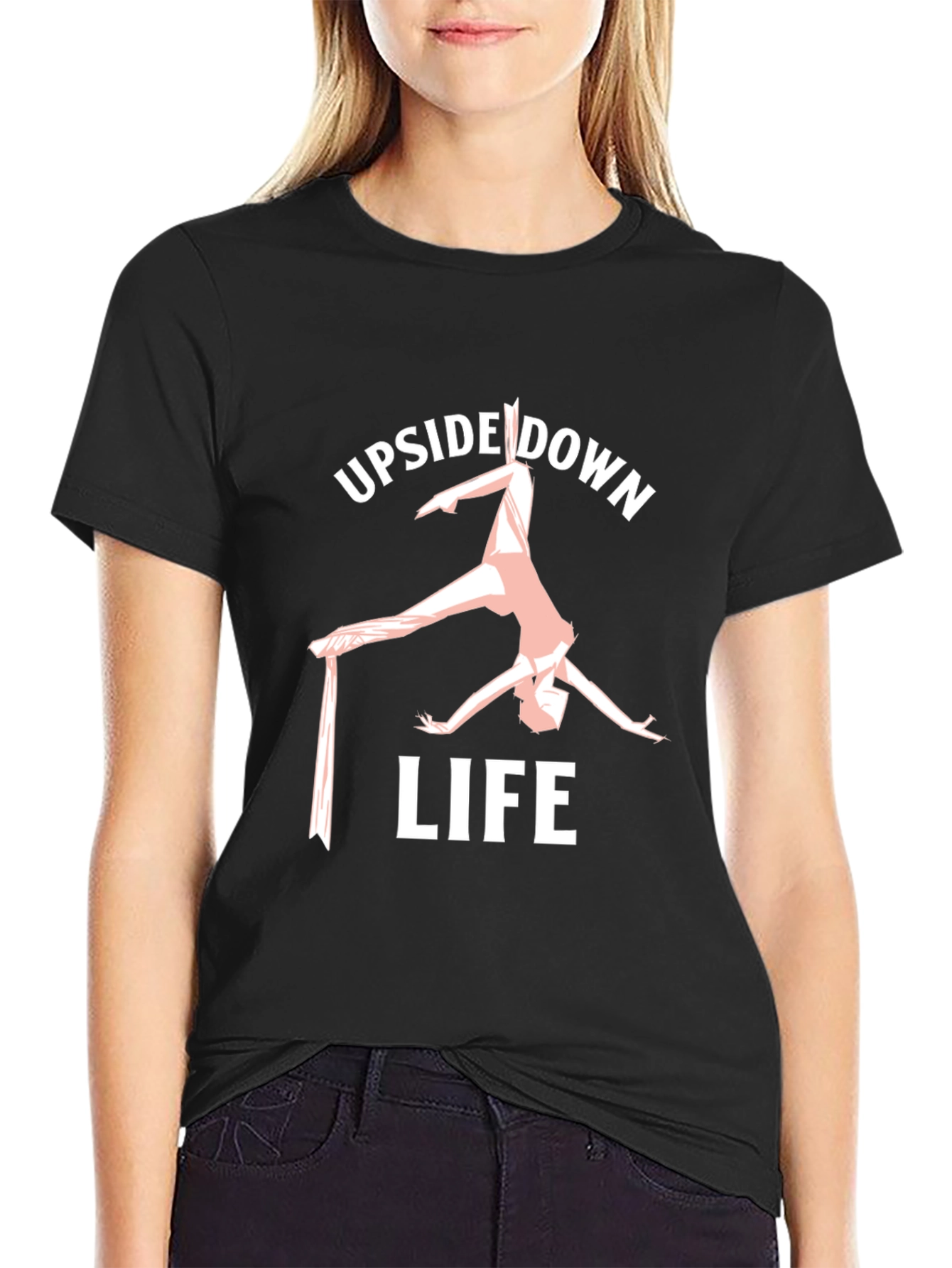 Upside Down Life Black T-Shirt