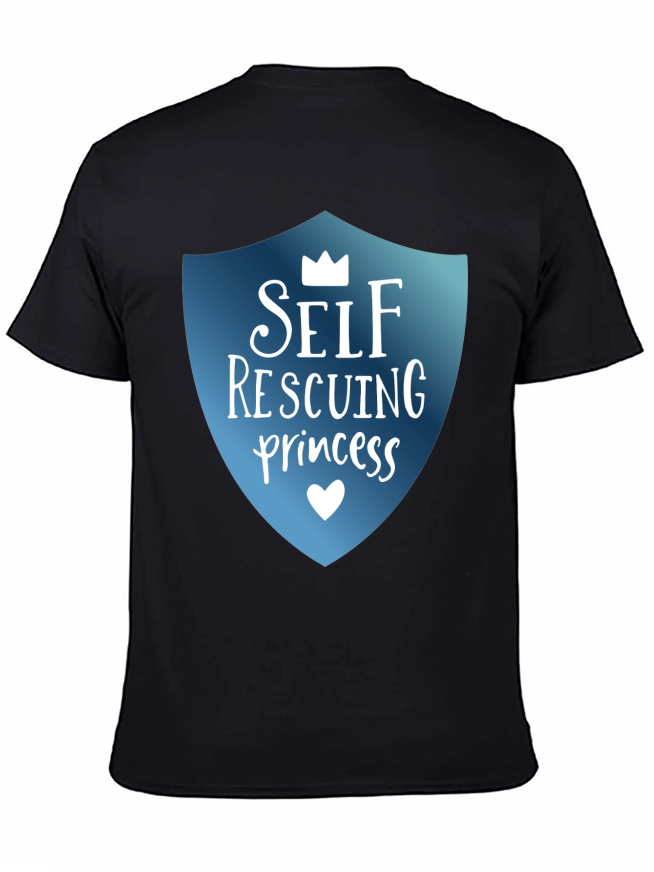 Self Rescuing Princess Black T-Shirt