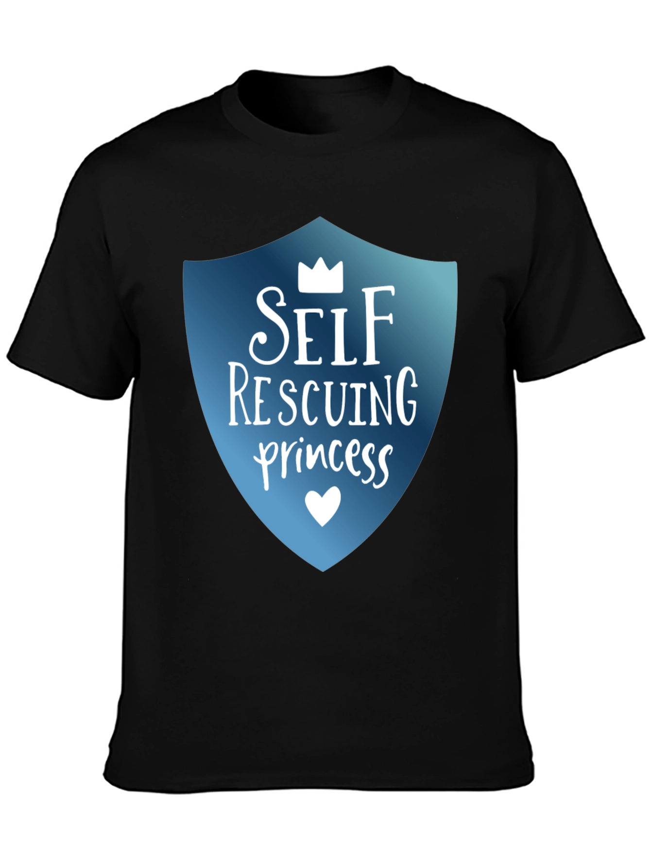Self Rescuing Princess Black T-Shirt