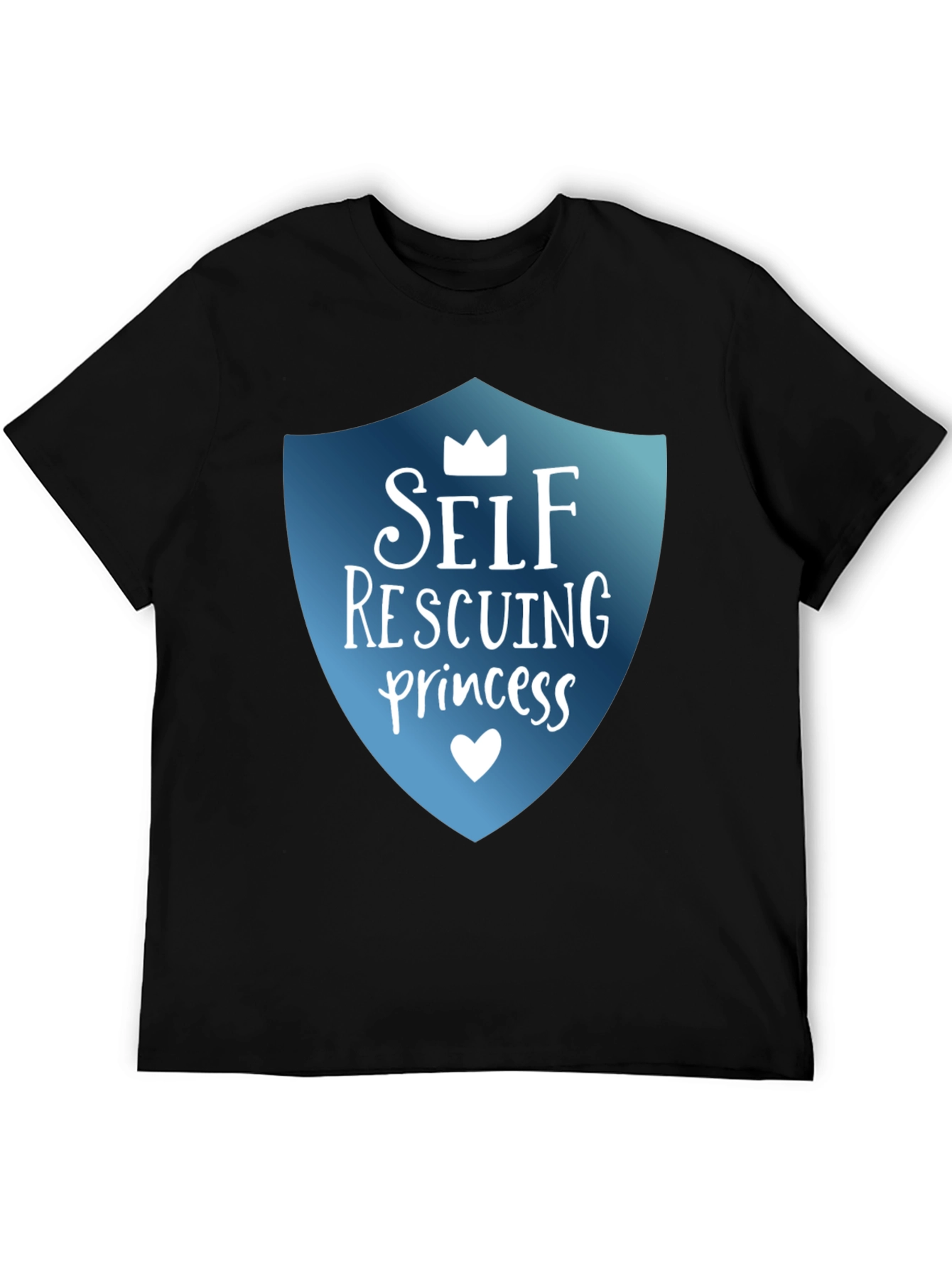 Self Rescuing Princess Black T-Shirt