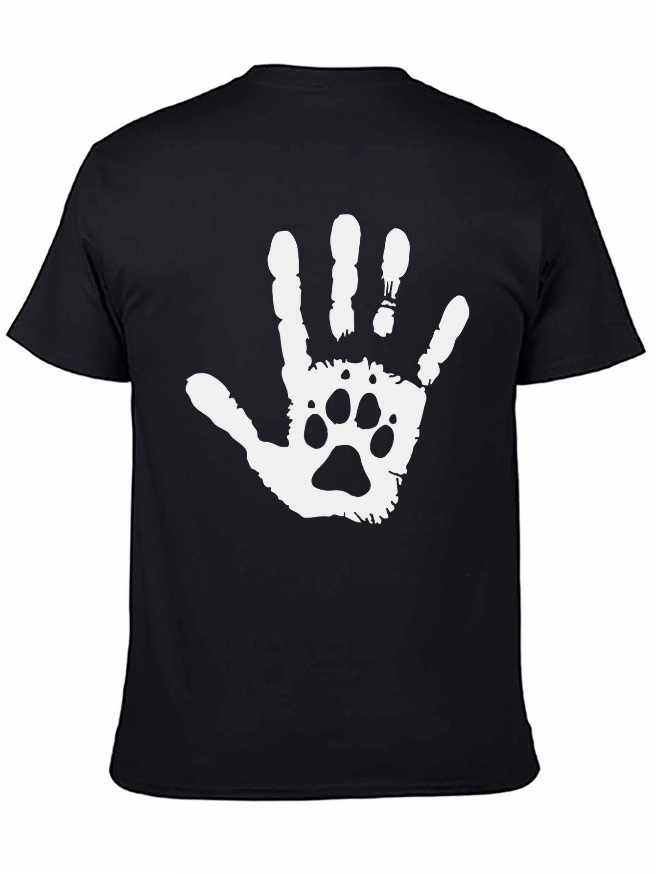 Handprint Paw Graphic Tee - Black T-Shirt