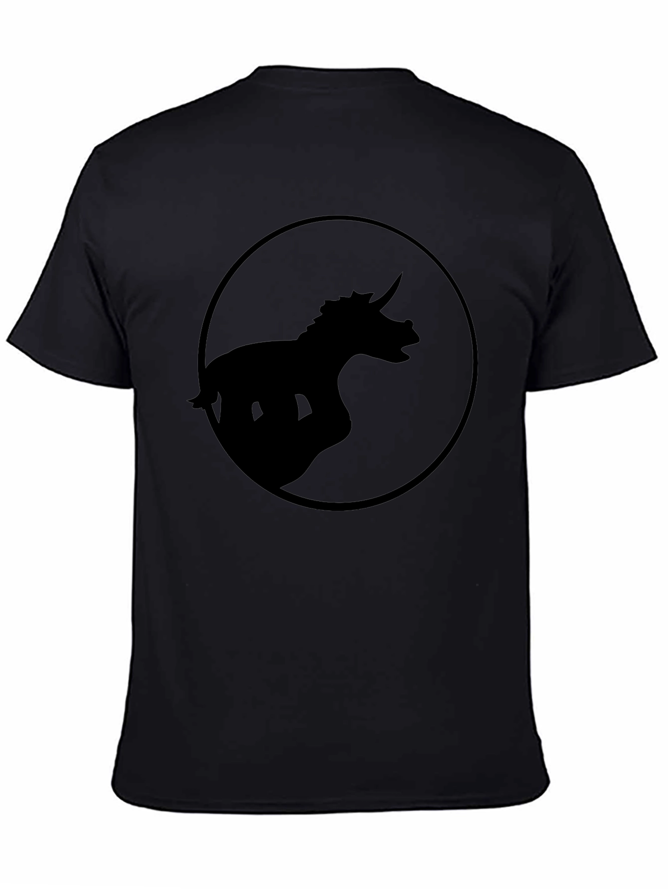 Dinosaur Silhouette Graphic T-Shirt - Black