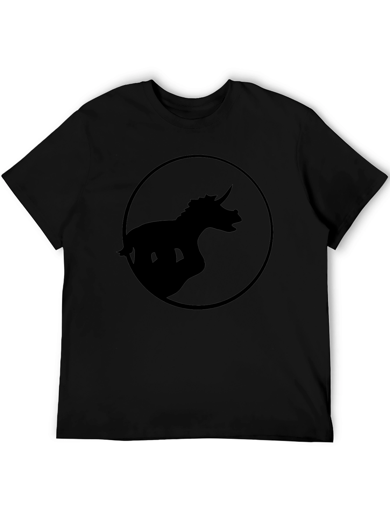 Dinosaur Silhouette Graphic T-Shirt - Black