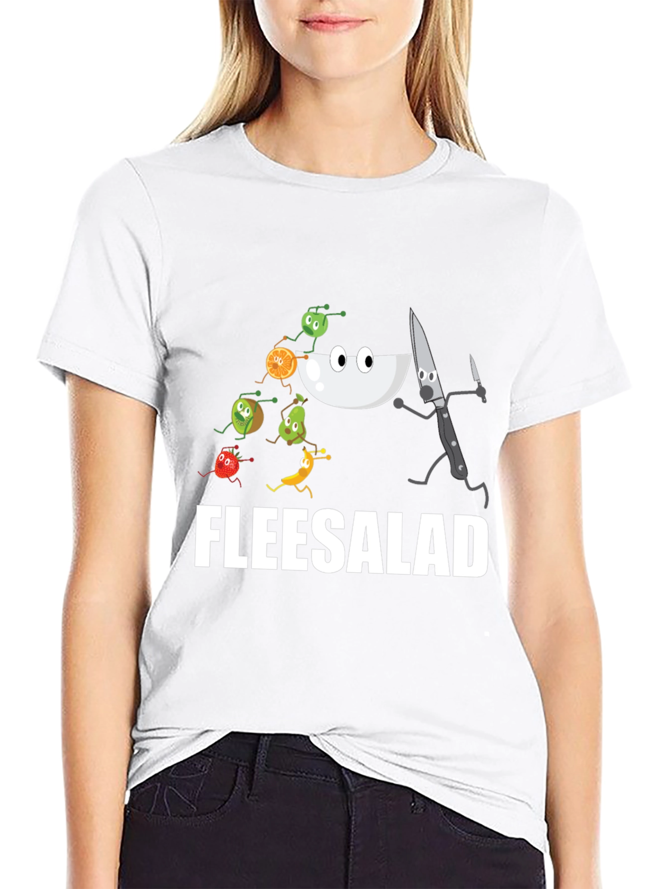 Fleesalad Cartoon Graphic T-Shirt