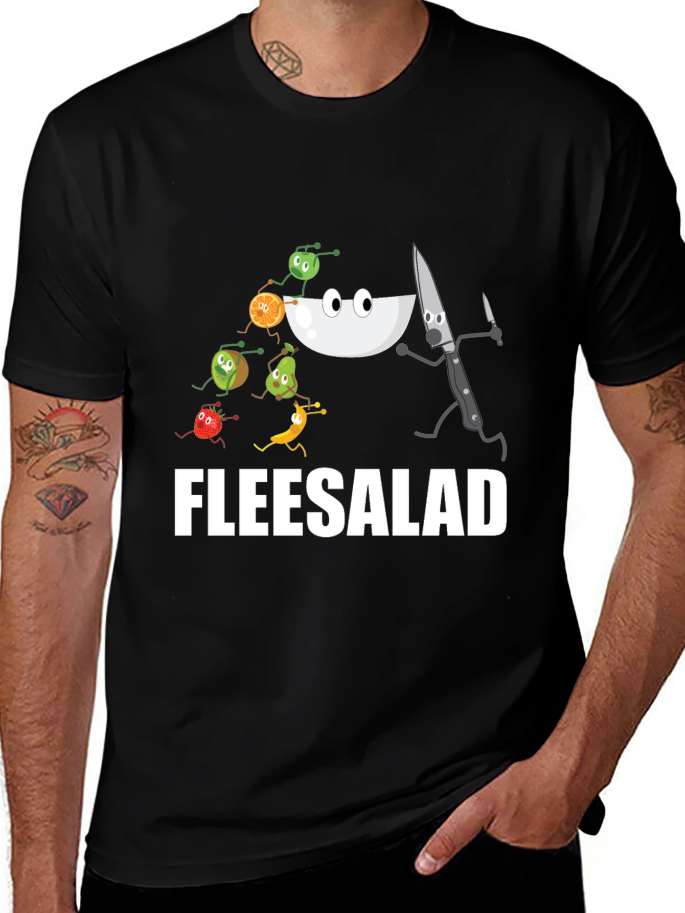 Fleesalad Cartoon Graphic T-Shirt