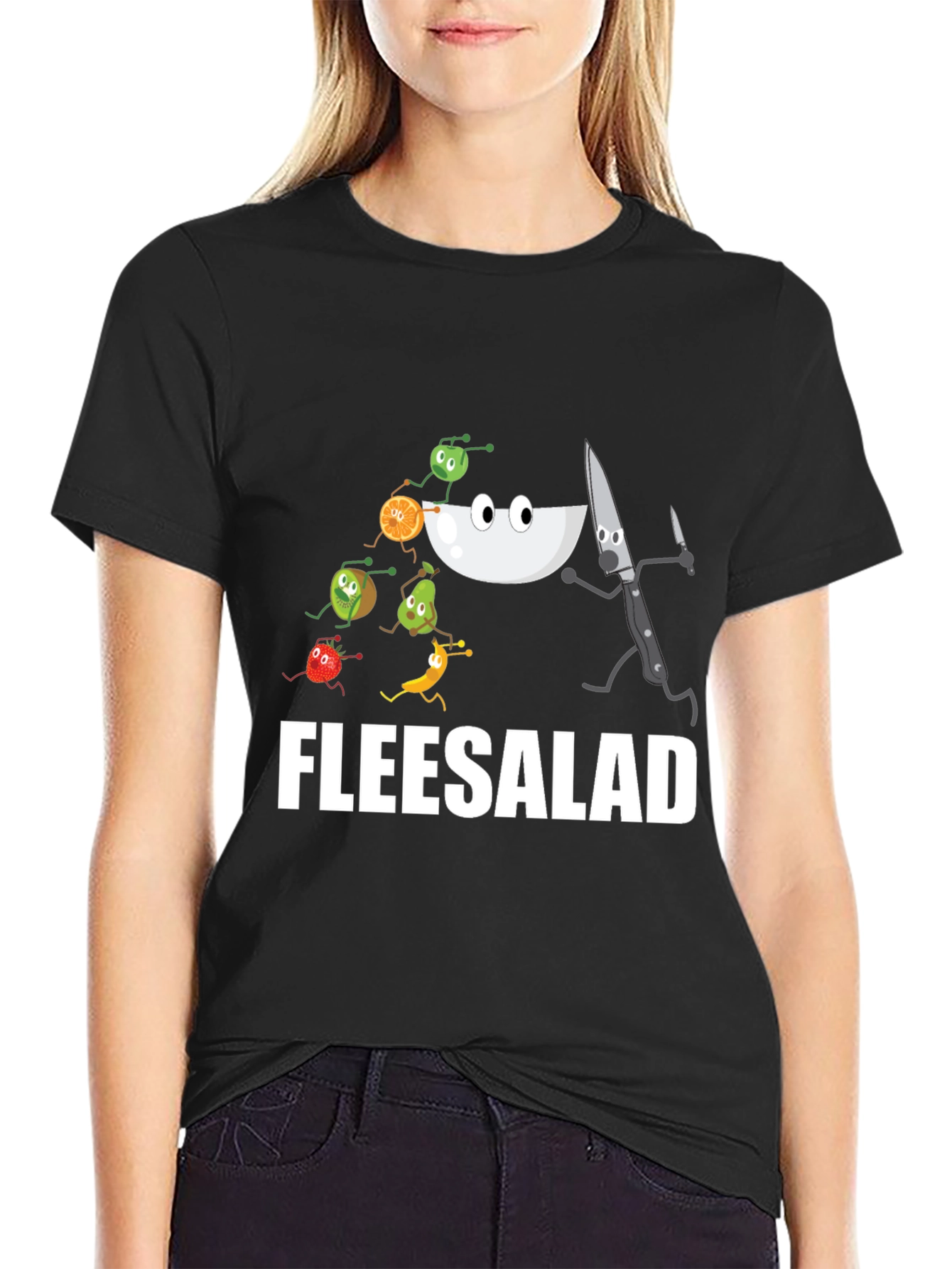 Fleesalad Cartoon Graphic T-Shirt