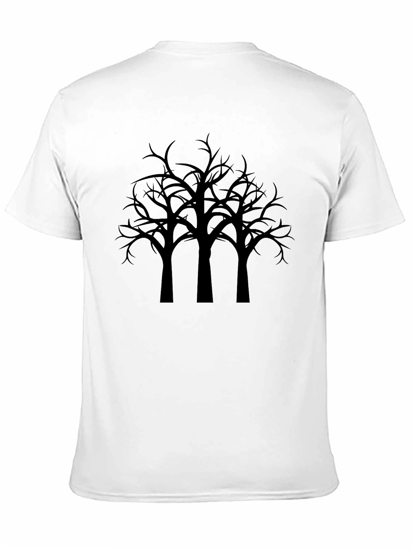 Mens Black T-Shirt with Silhouette Tree Design