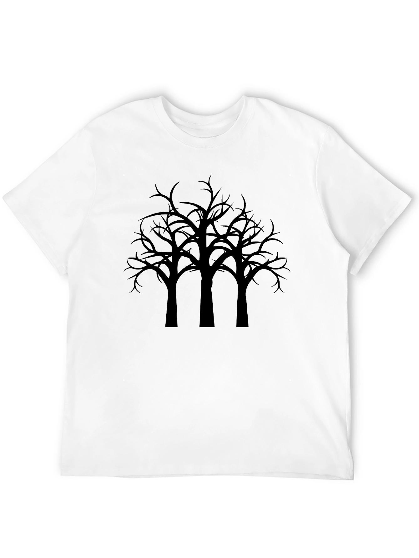 Mens Black T-Shirt with Silhouette Tree Design
