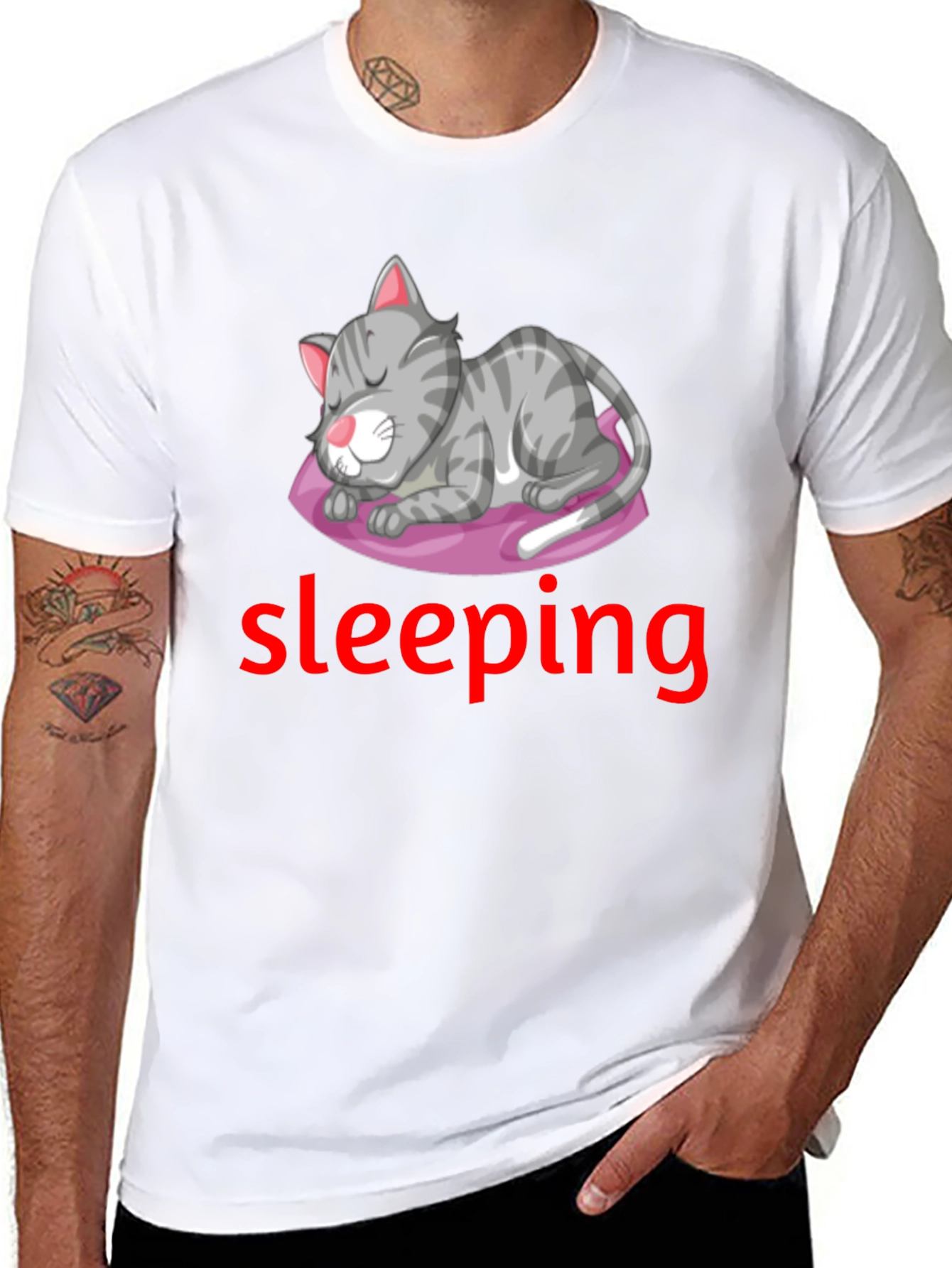 Mens Cat Nap Graphic T-Shirt