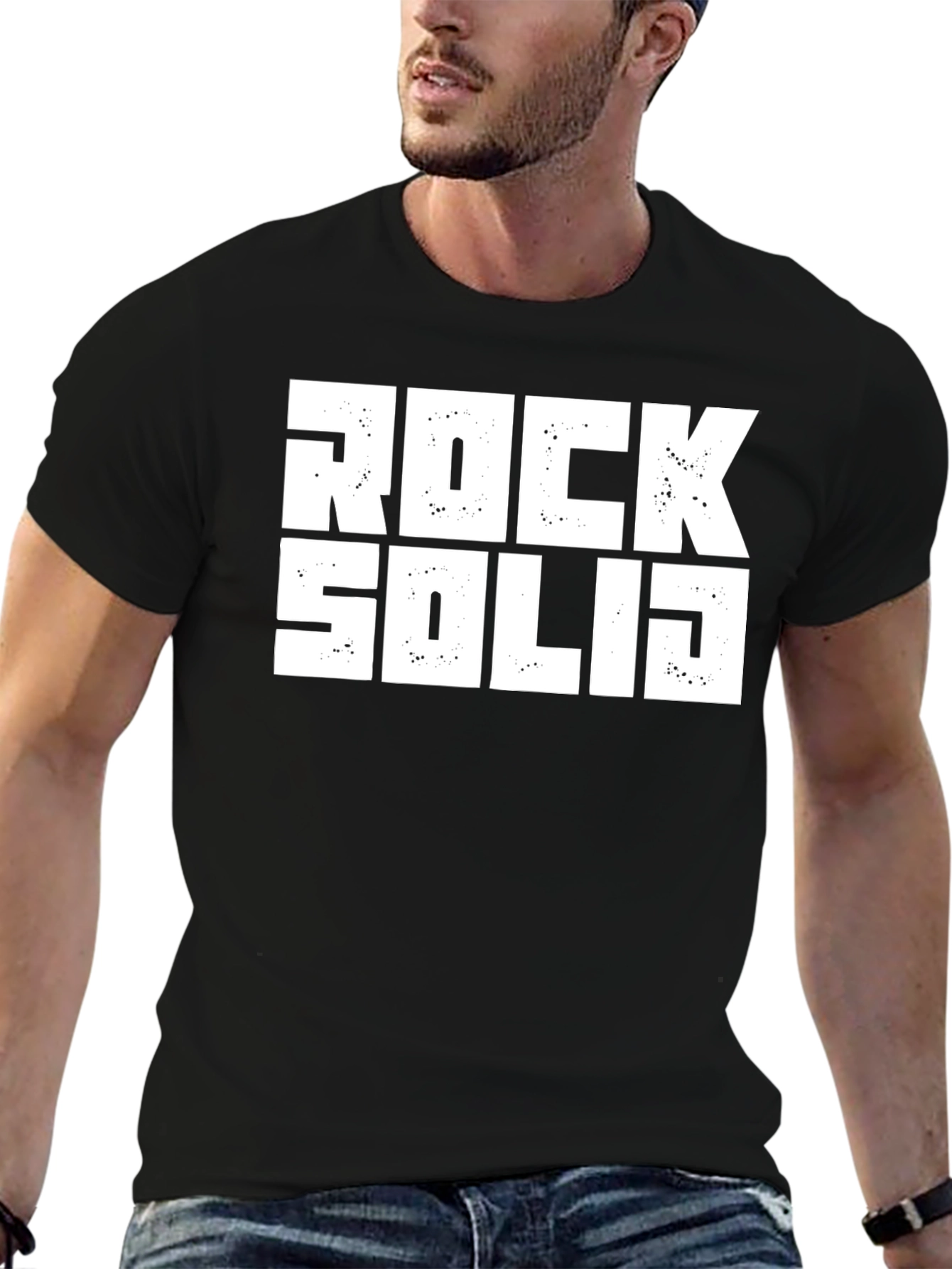 Rock Solid Graphic T-Shirt - Black