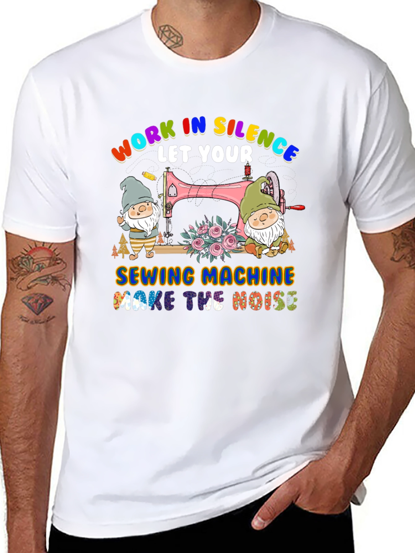 Work in Silence Sewing Machine T-Shirt