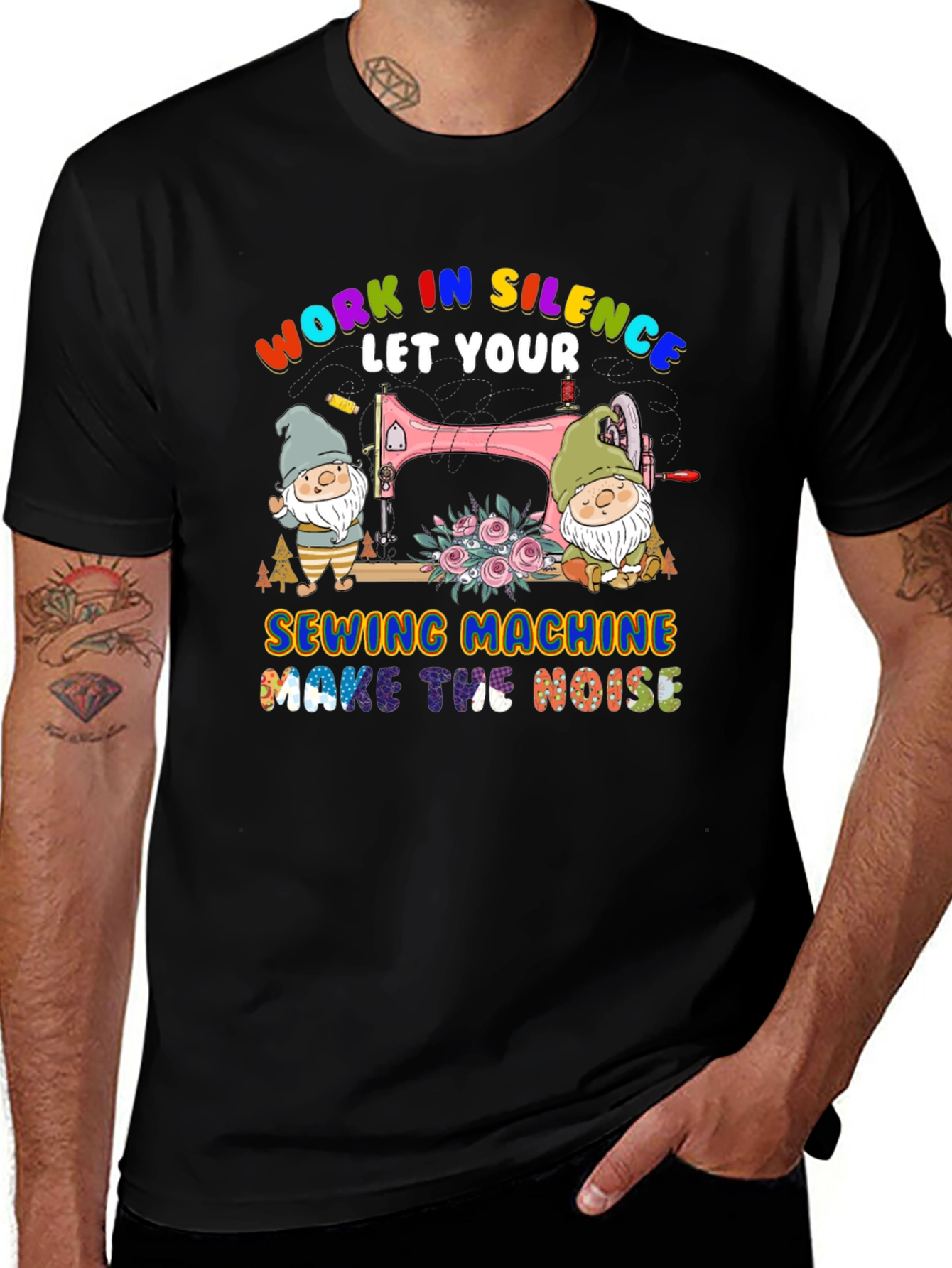 Work in Silence Sewing Machine T-Shirt