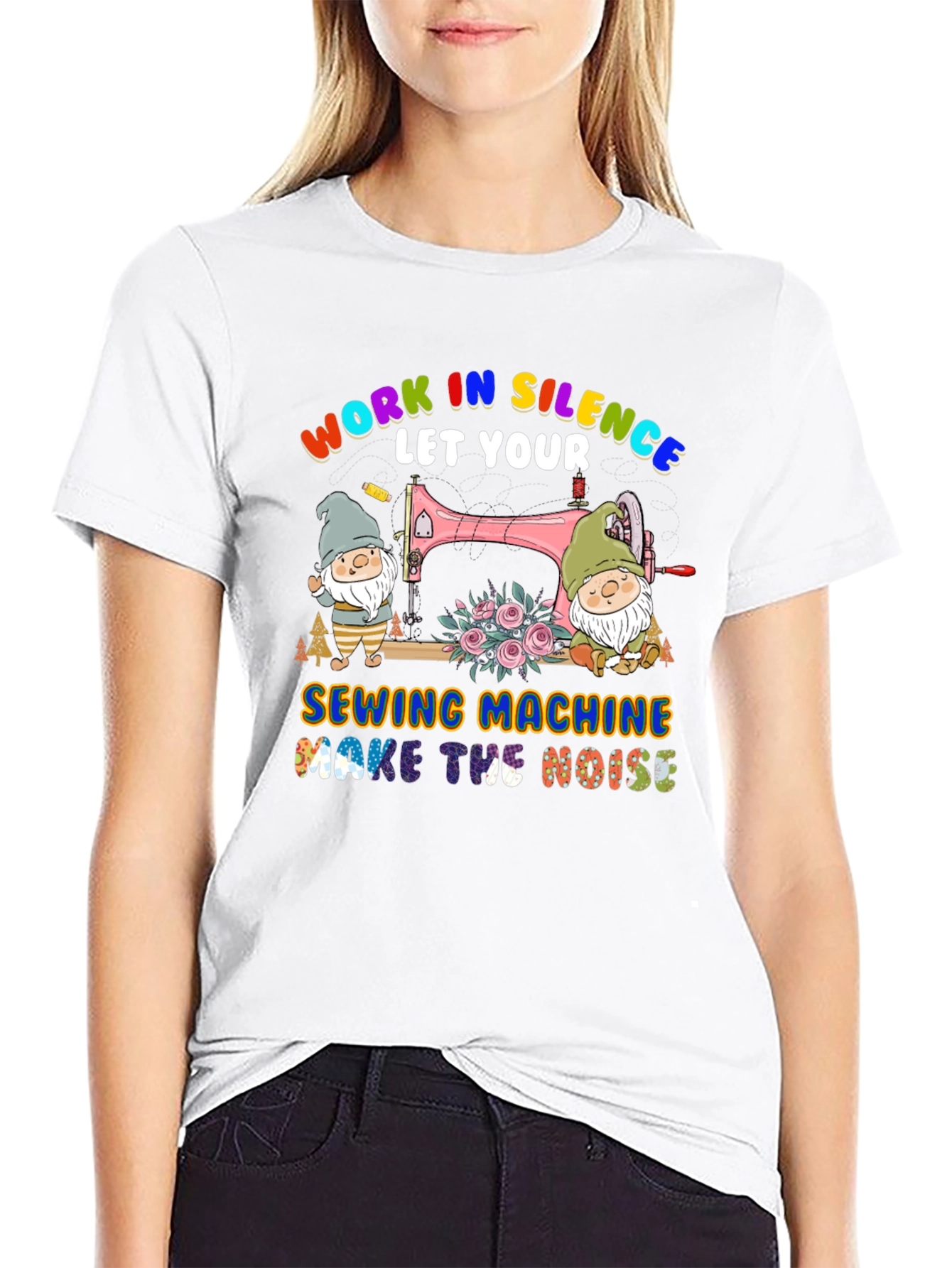 Work in Silence Sewing Machine T-Shirt