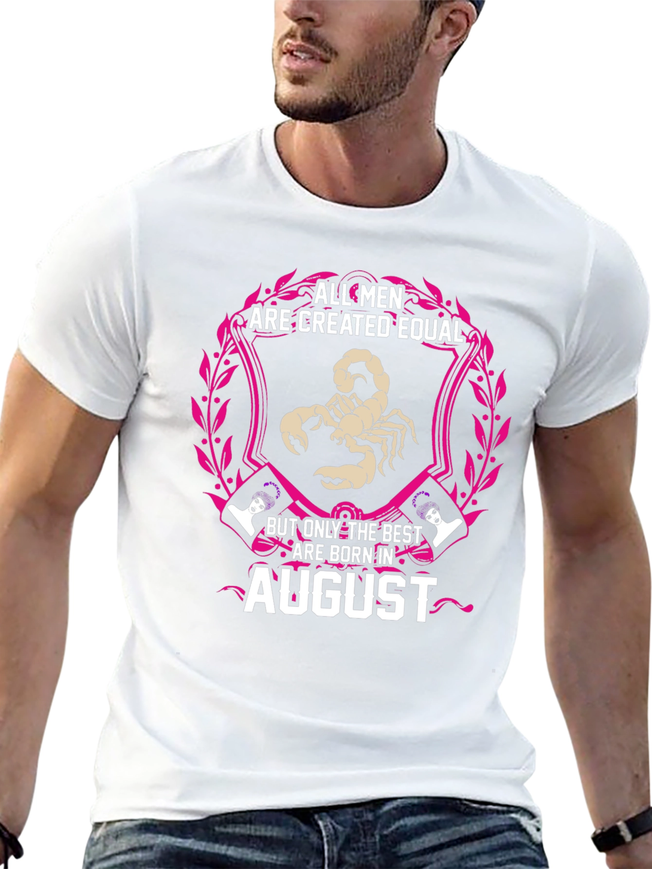 August Birthday Scorpion Mens Graphic Tee