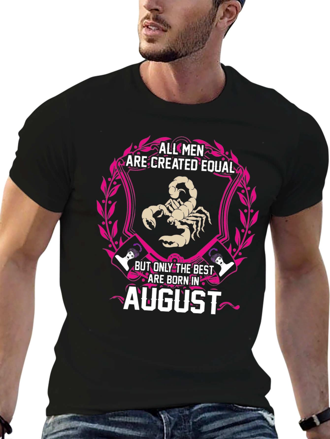 August Birthday Scorpion Mens Graphic Tee