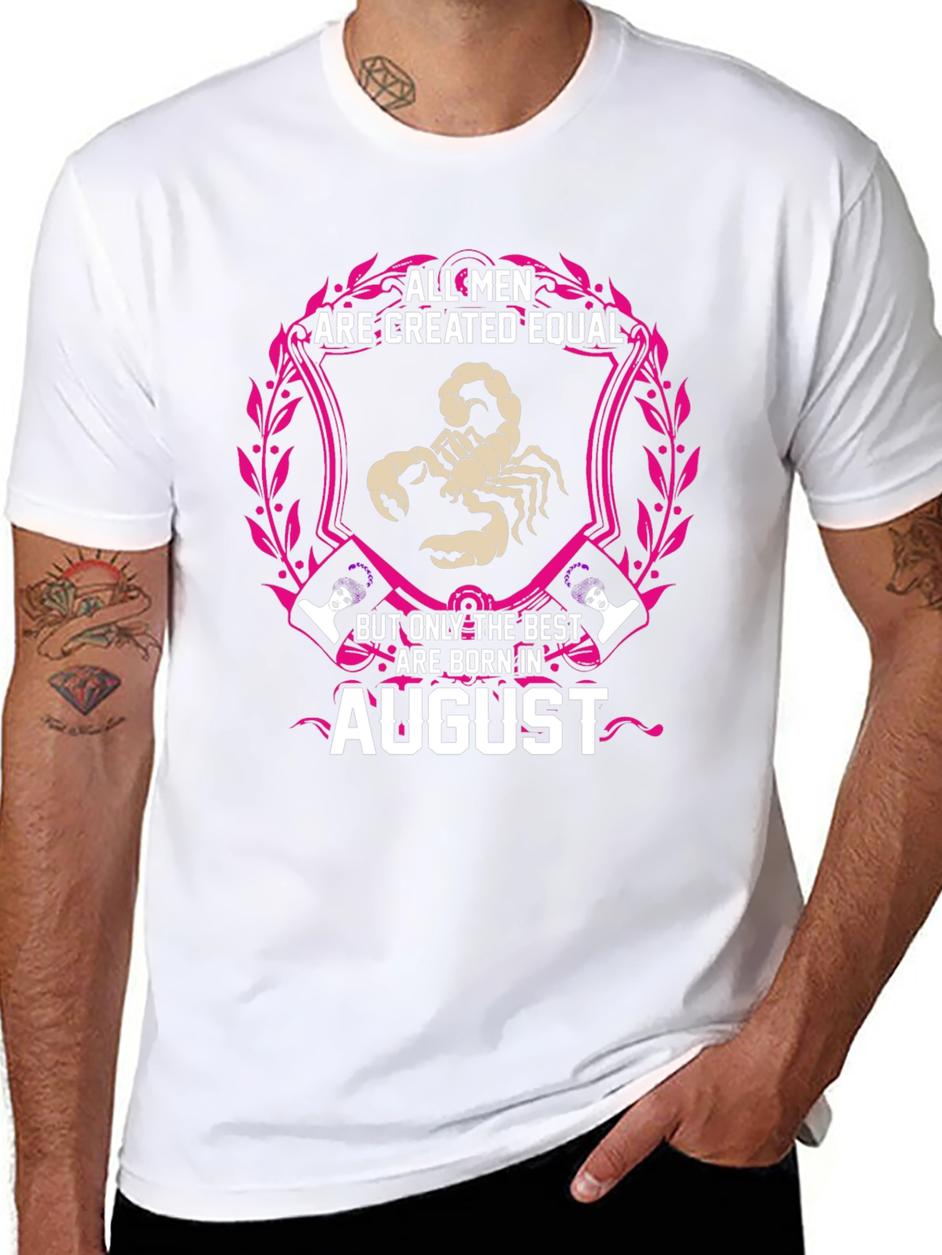 August Birthday Scorpion Mens Graphic Tee