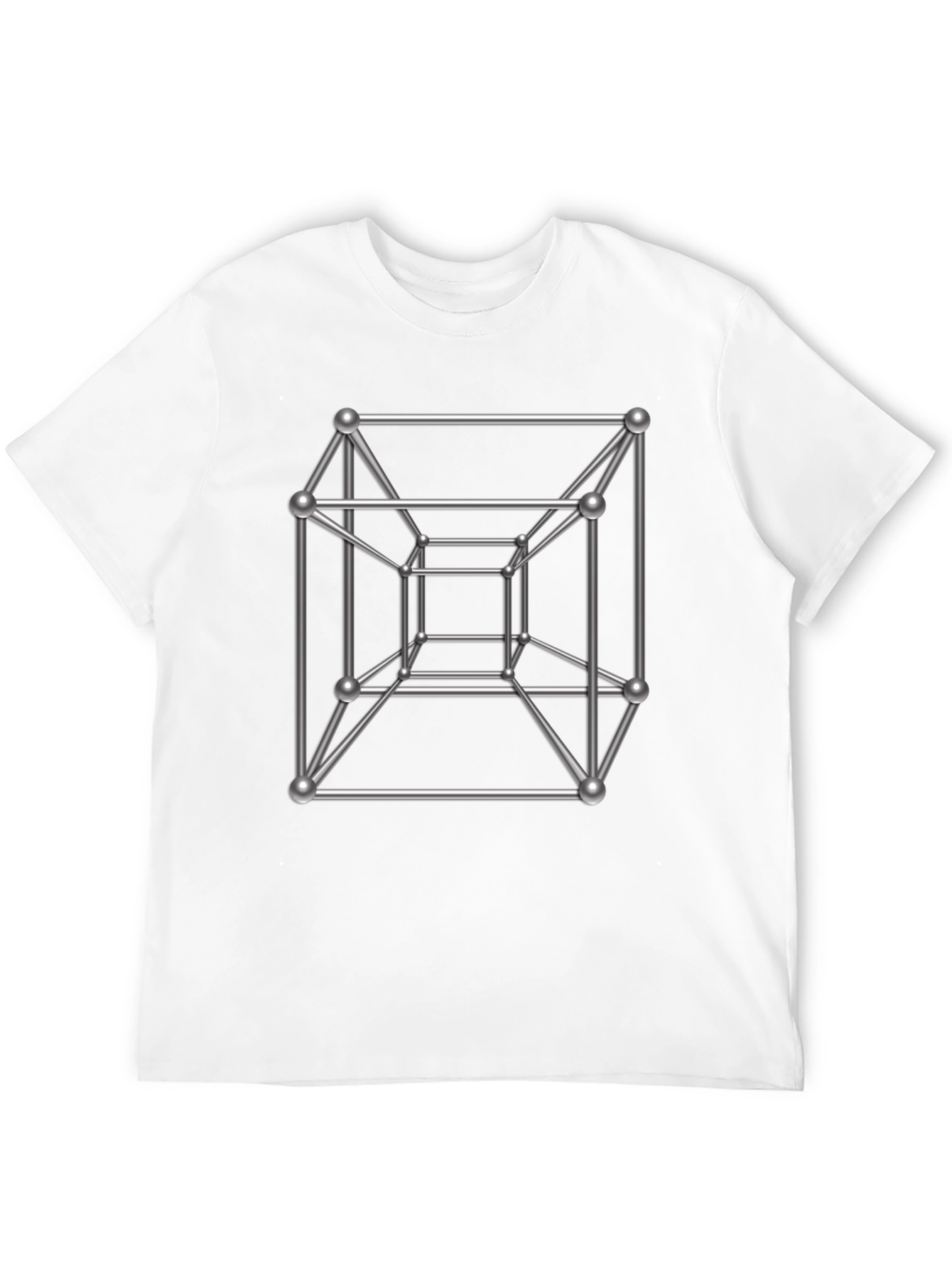 Tesseract Cube Graphic T-Shirt - Geometric Design