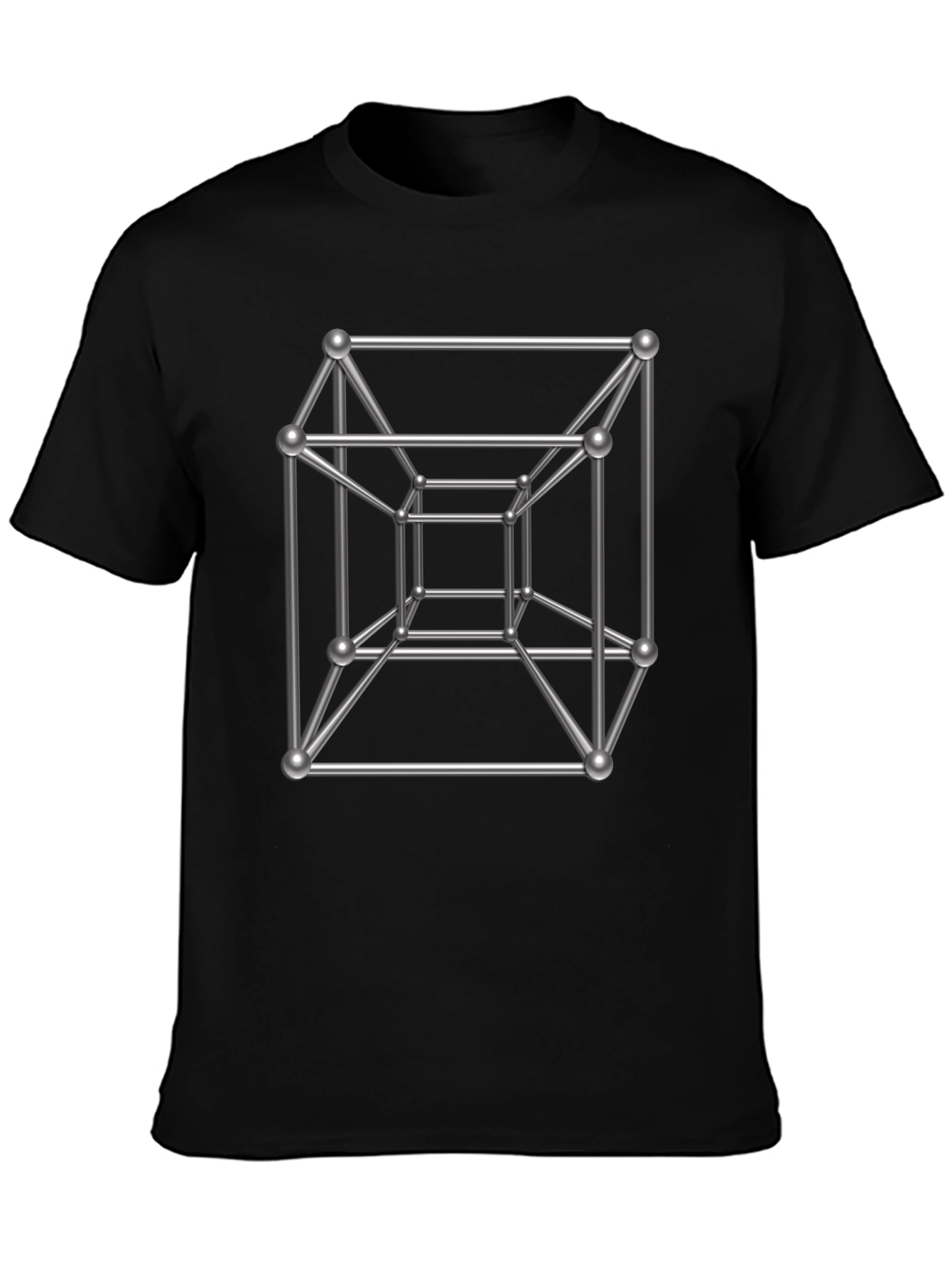 Tesseract Cube Graphic T-Shirt - Geometric Design