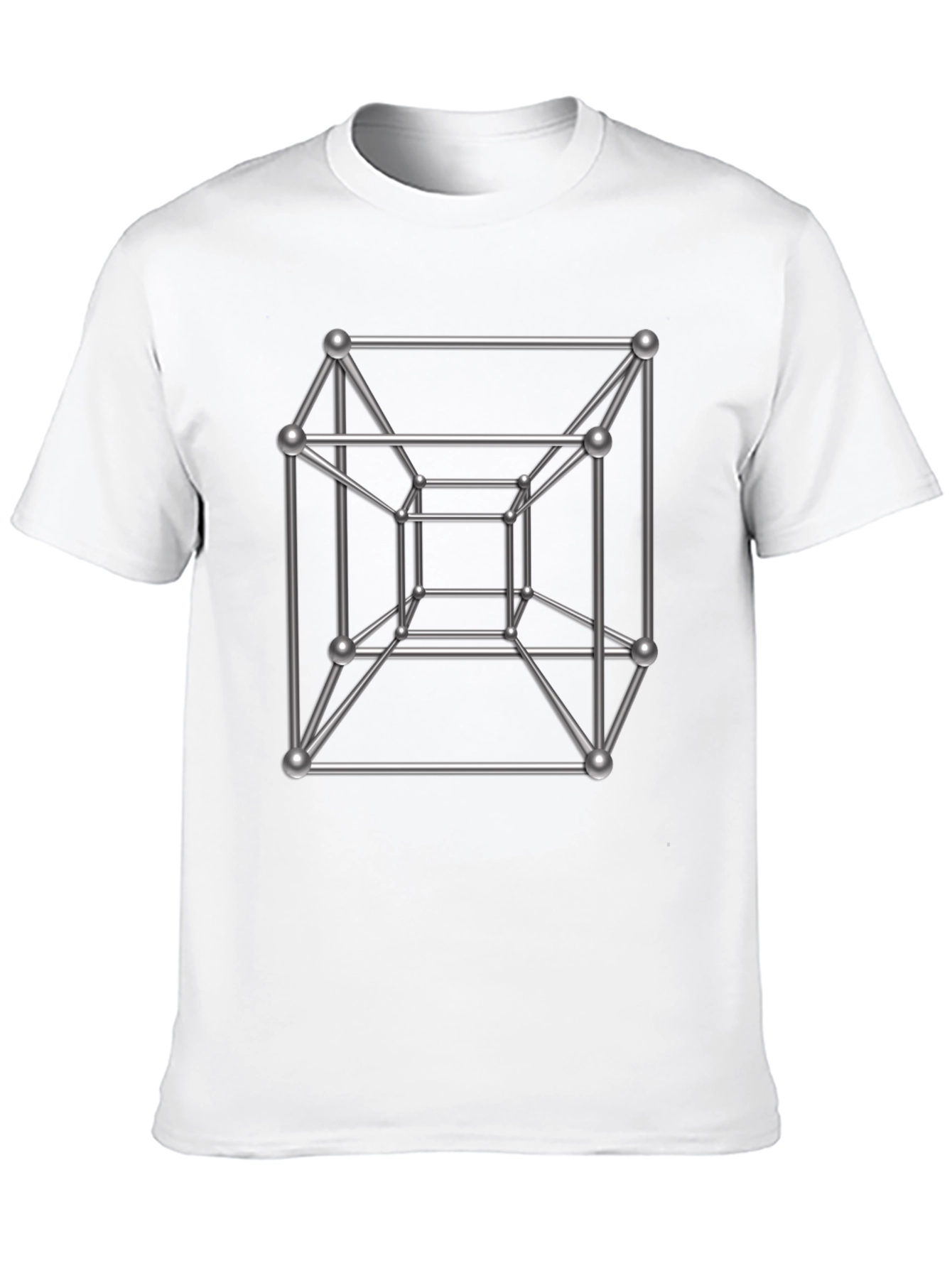 Tesseract Cube Graphic T-Shirt - Geometric Design