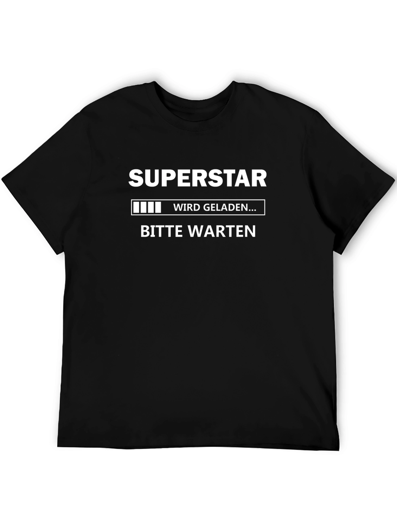Superstar Loading Funny Black T-Shirt