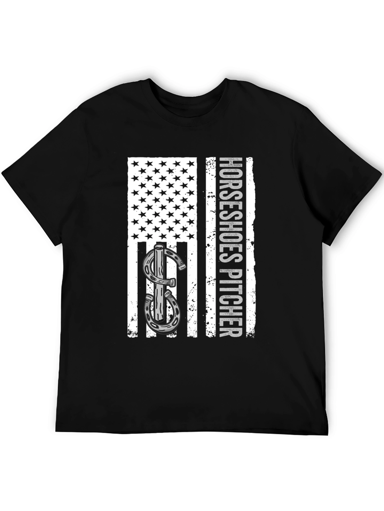 Horseshoes Pitcher American Flag T-Shirt