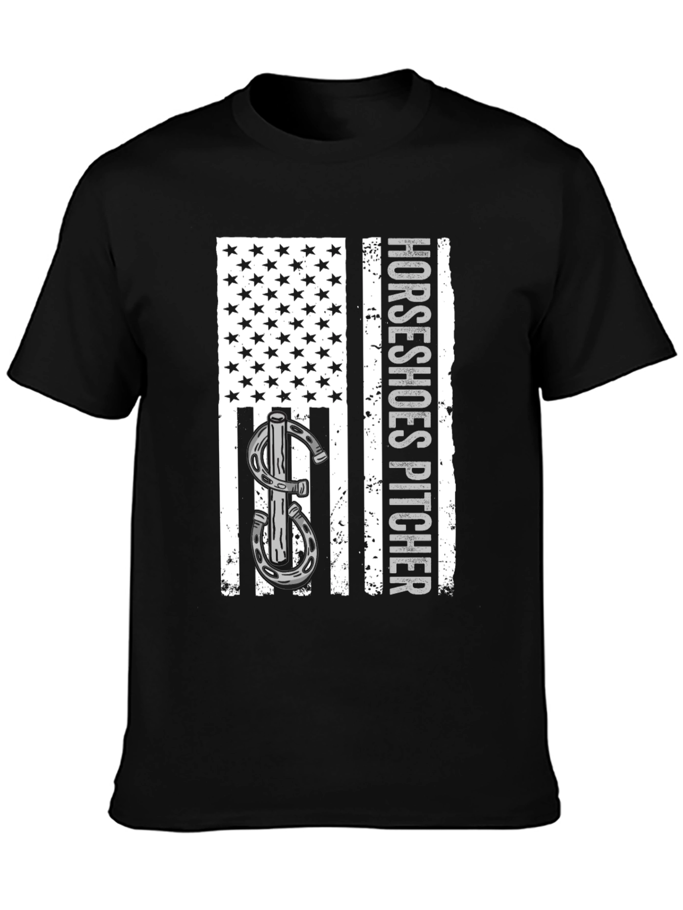 Horseshoes Pitcher American Flag T-Shirt