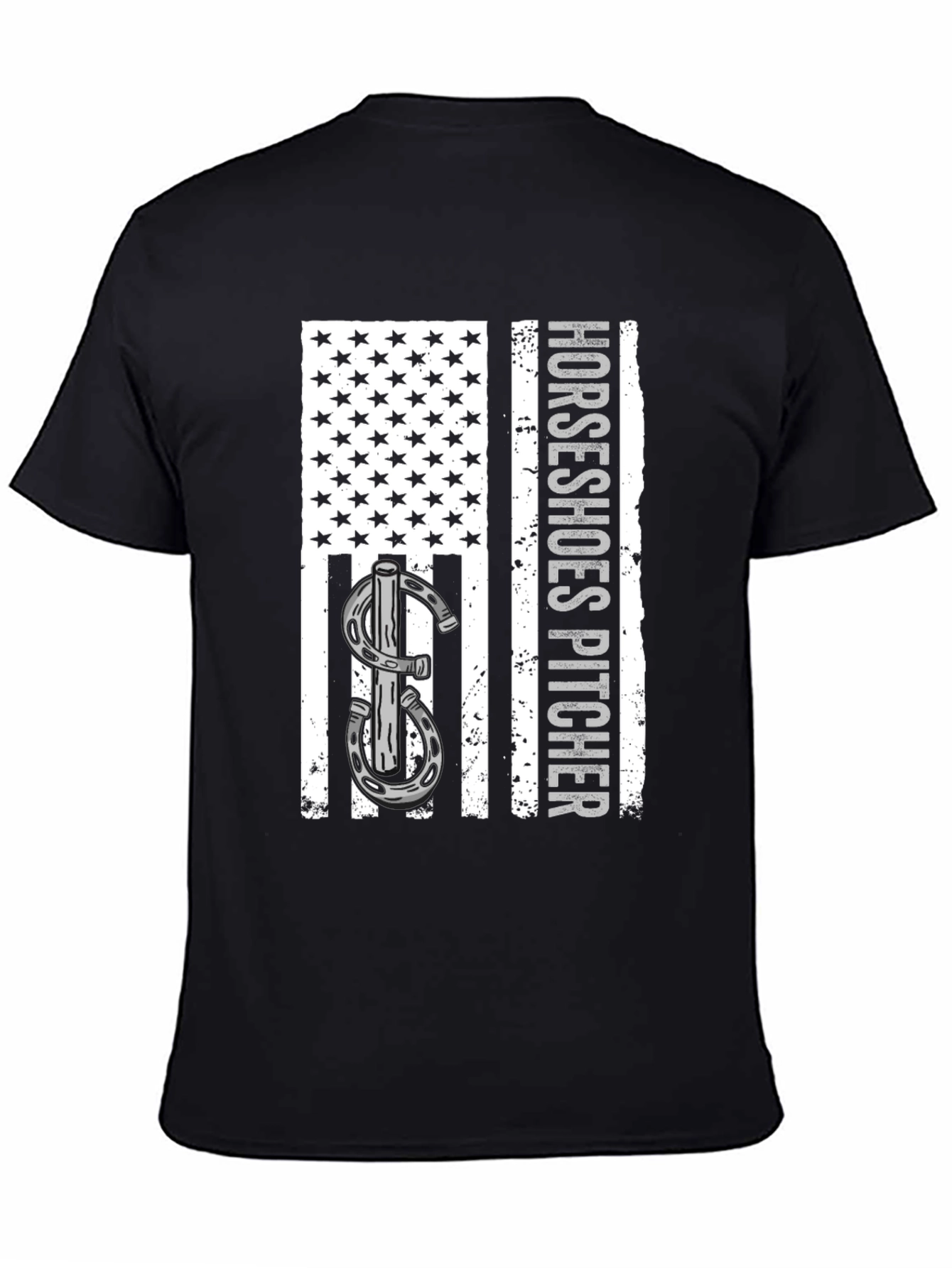 Horseshoes Pitcher American Flag T-Shirt