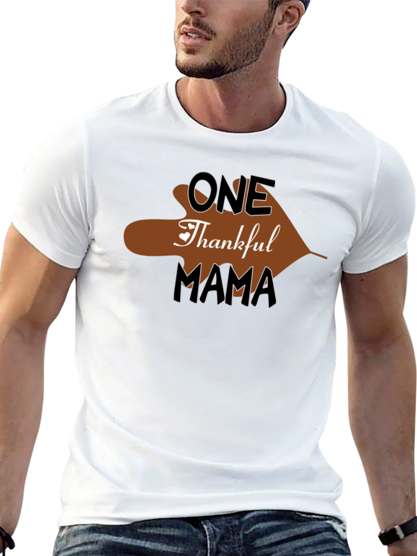 One Thankful Mama T-Shirt Thanksgiving Holiday Tee