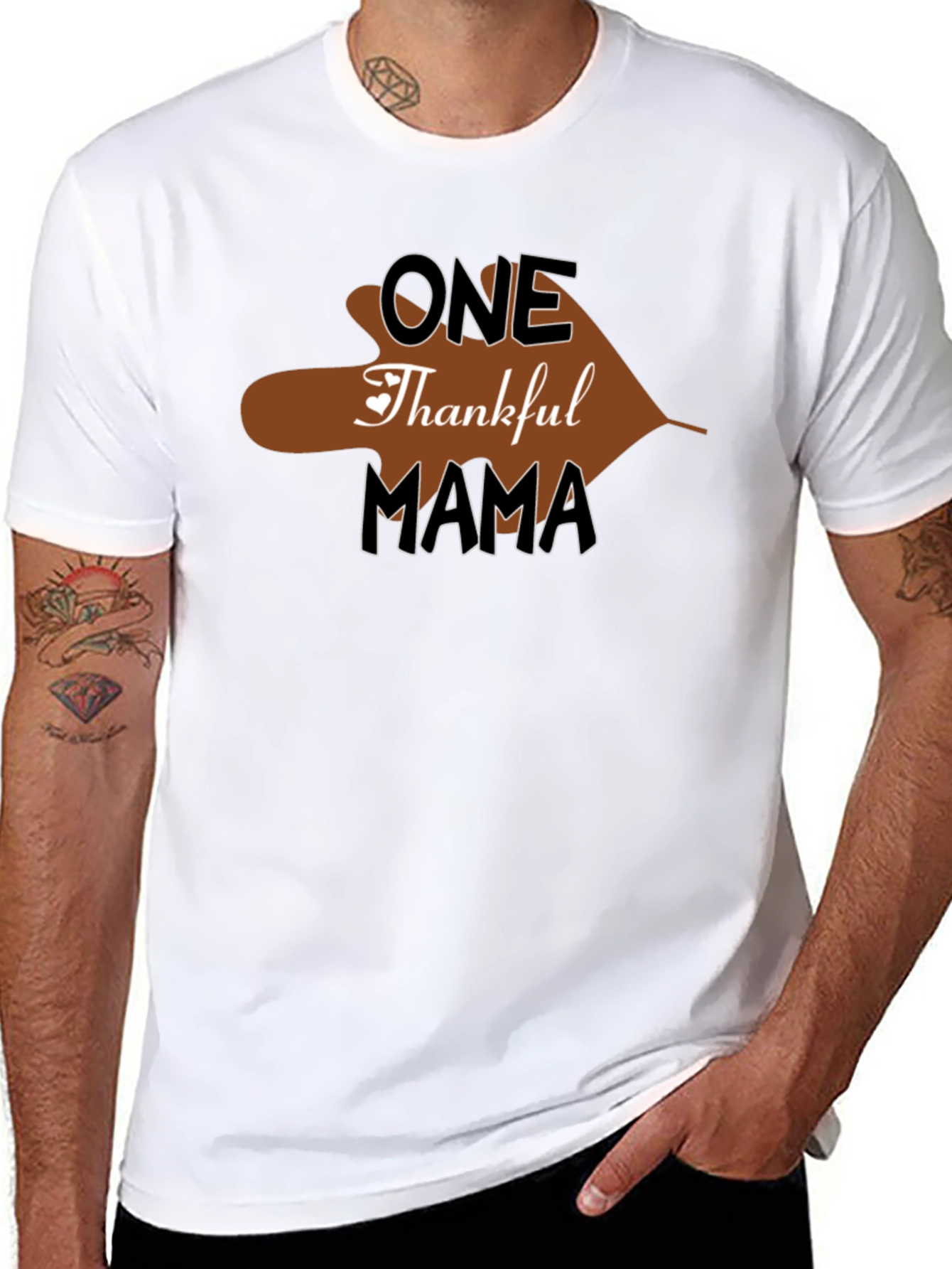 One Thankful Mama T-Shirt Thanksgiving Holiday Tee