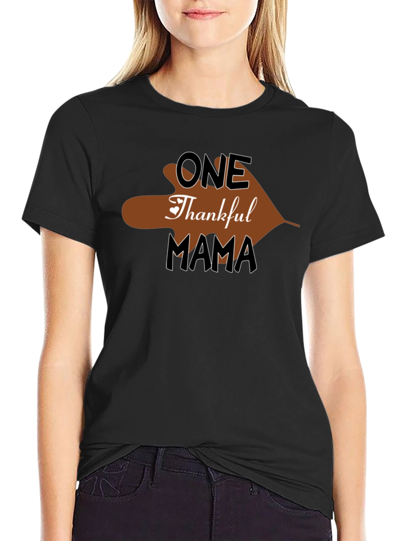 One Thankful Mama T-Shirt Thanksgiving Holiday Tee