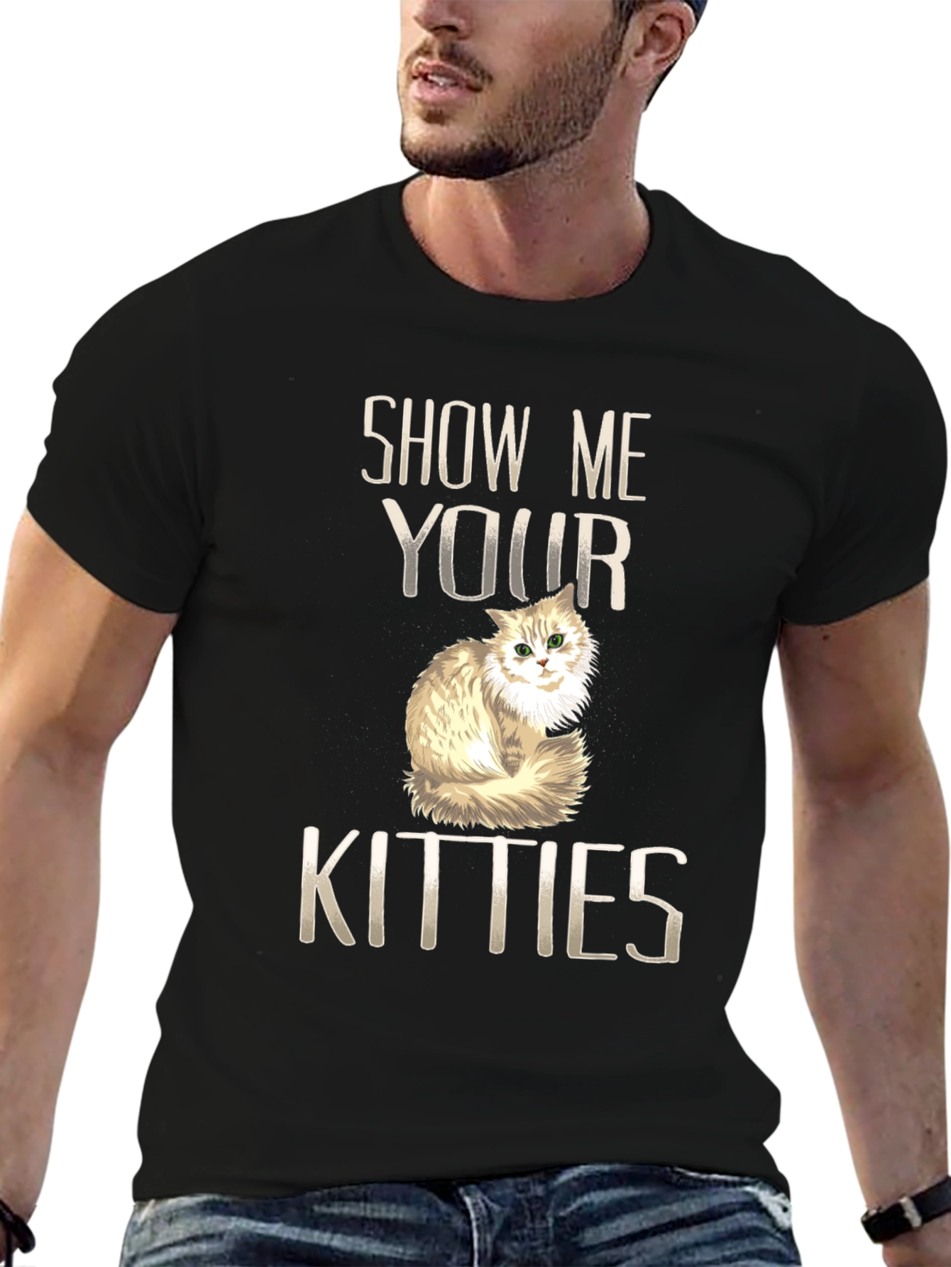 Show Me Your Kitties Black Graphic Tee