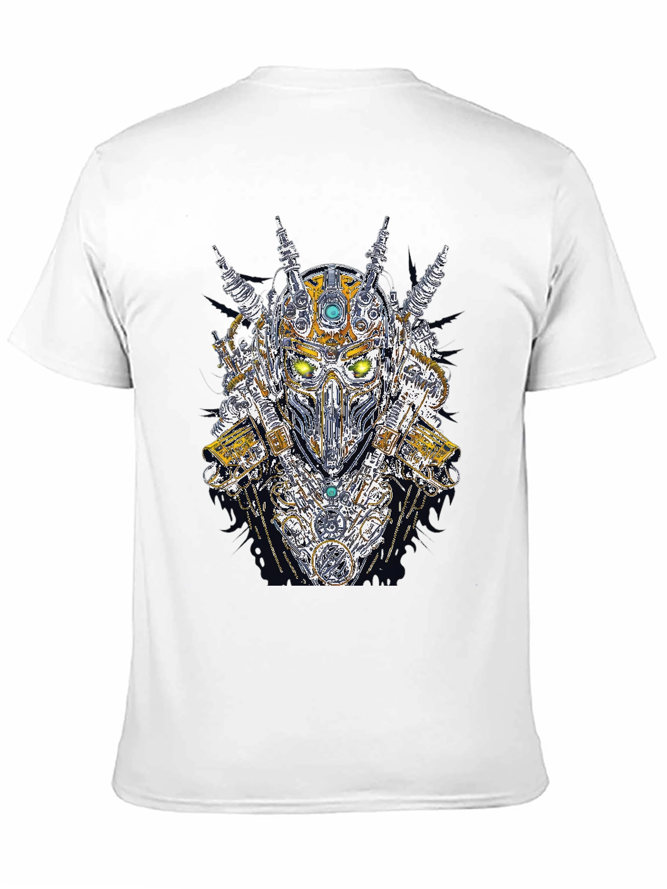 Steampunk Robot Head Graphic Black T-Shirt