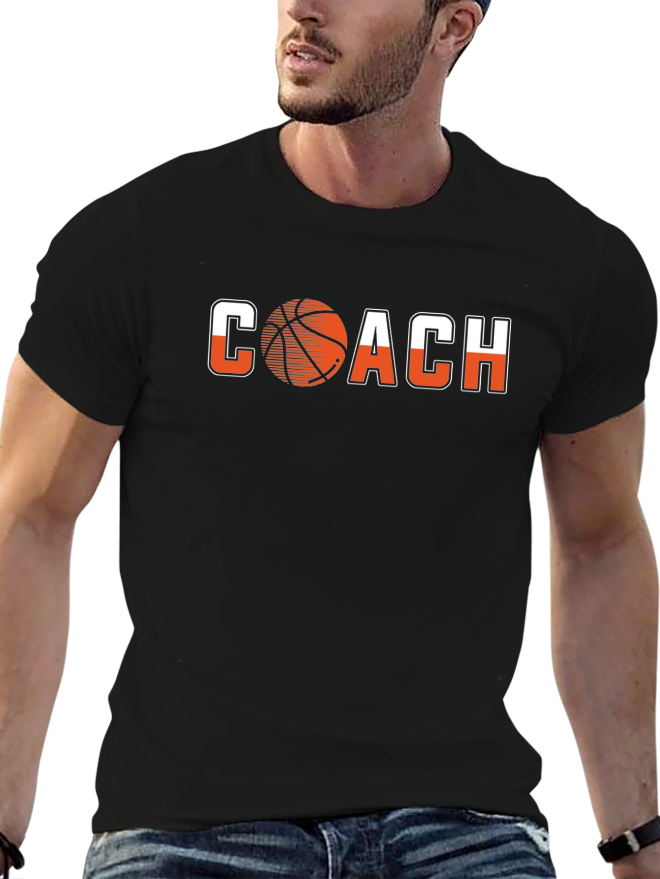 Basketball Coach Graphic Tee - Black