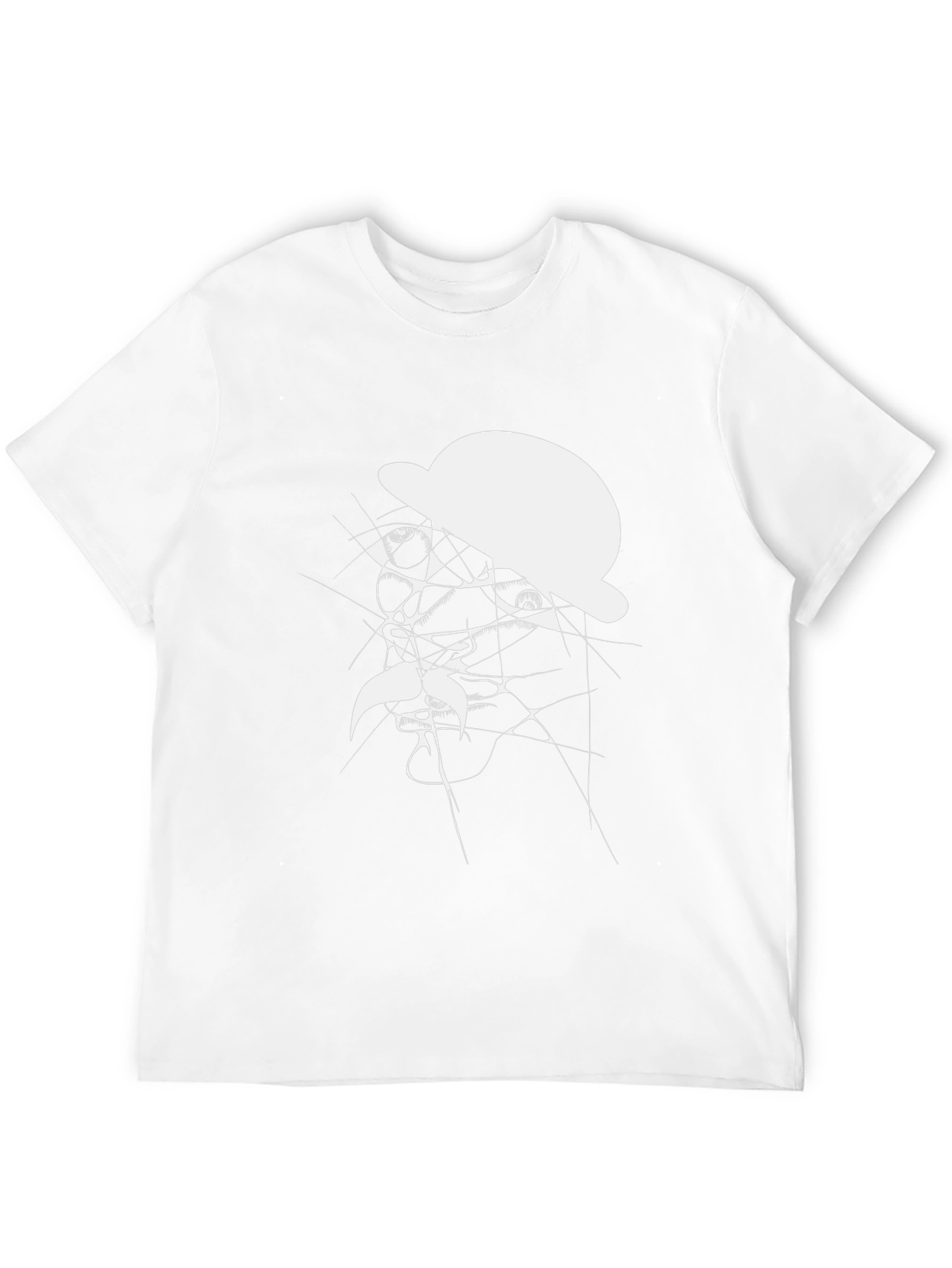 Abstract Man in Hat Graphic T-Shirt