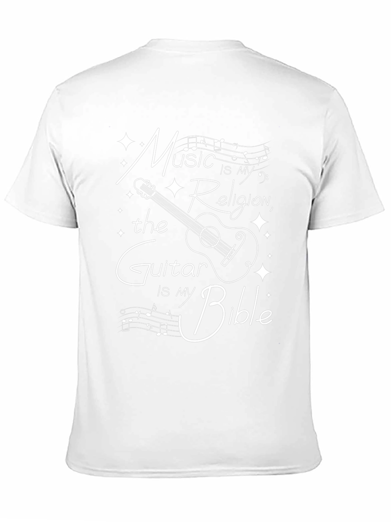 Music is My Religion Guitar Bible T-Shirt