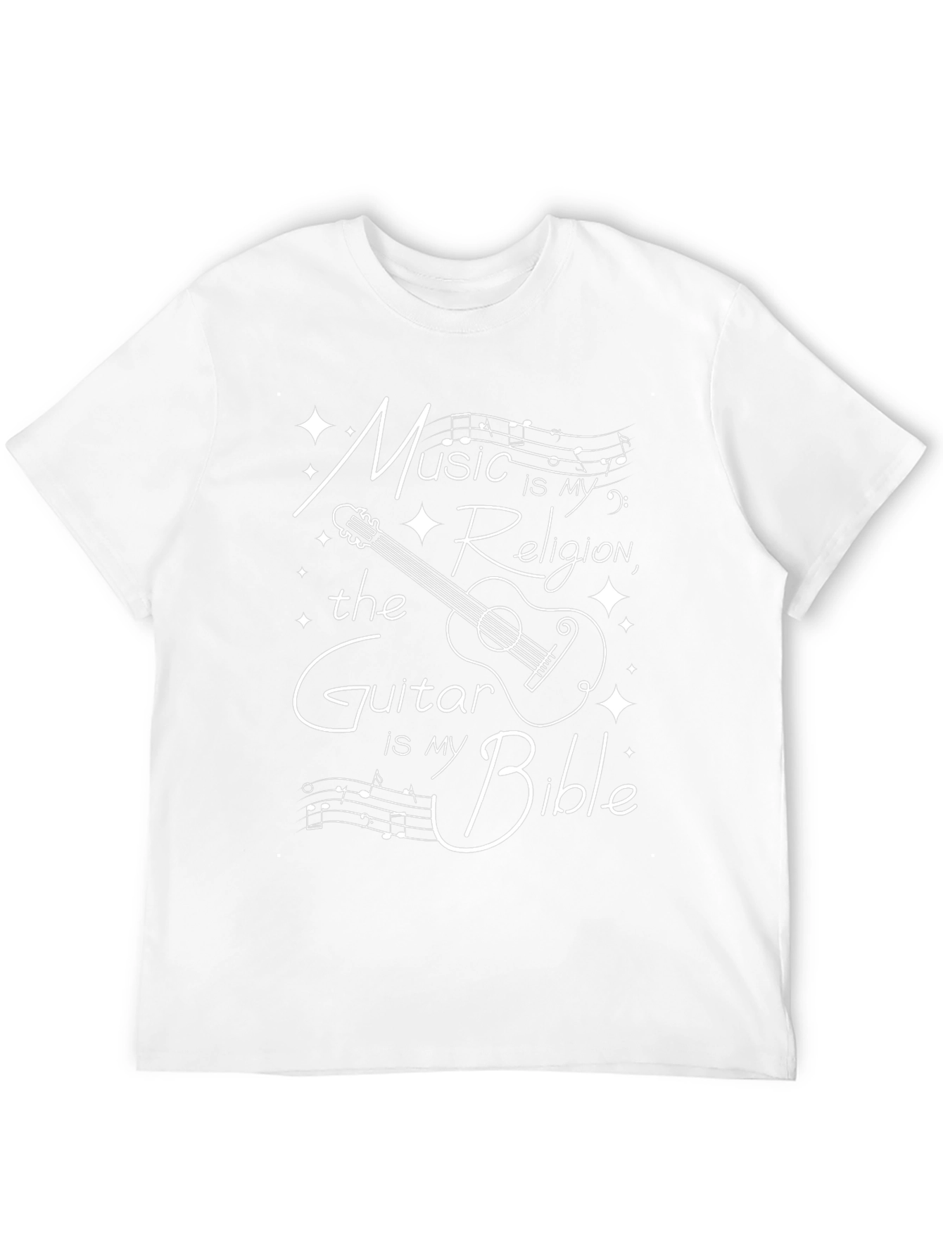 Music is My Religion Guitar Bible T-Shirt