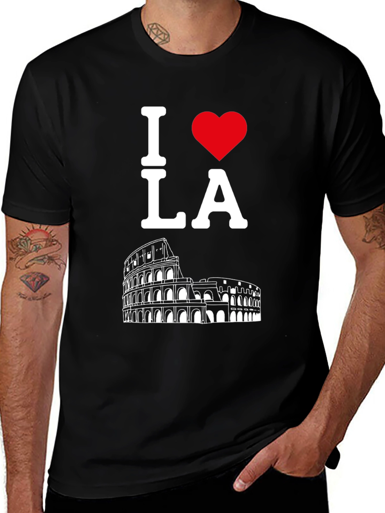 I Heart LA Rome Colosseum Black T-Shirt
