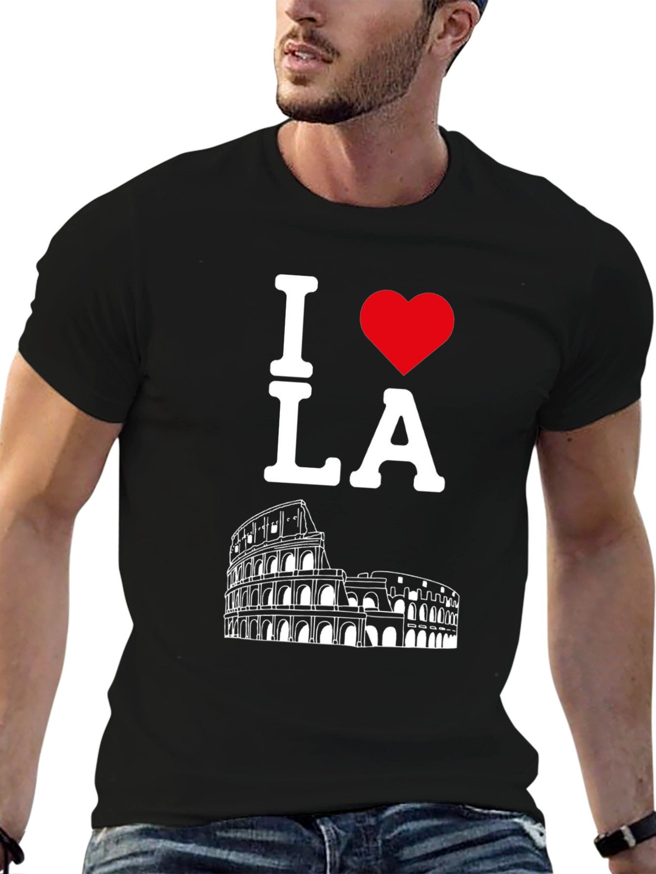 I Heart LA Rome Colosseum Black T-Shirt