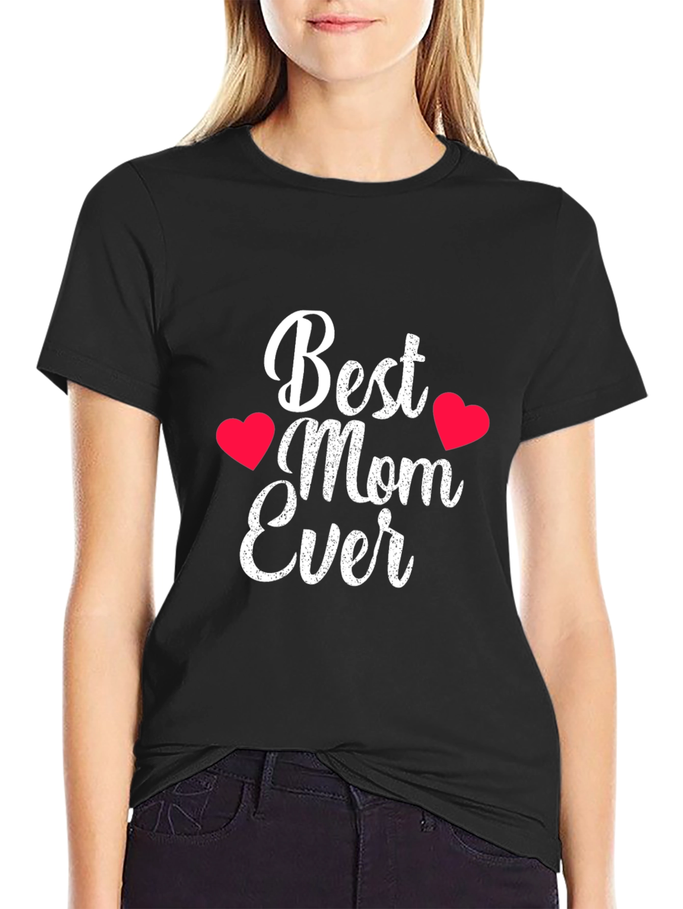 Best Mom Ever T-Shirt - Heart Accents
