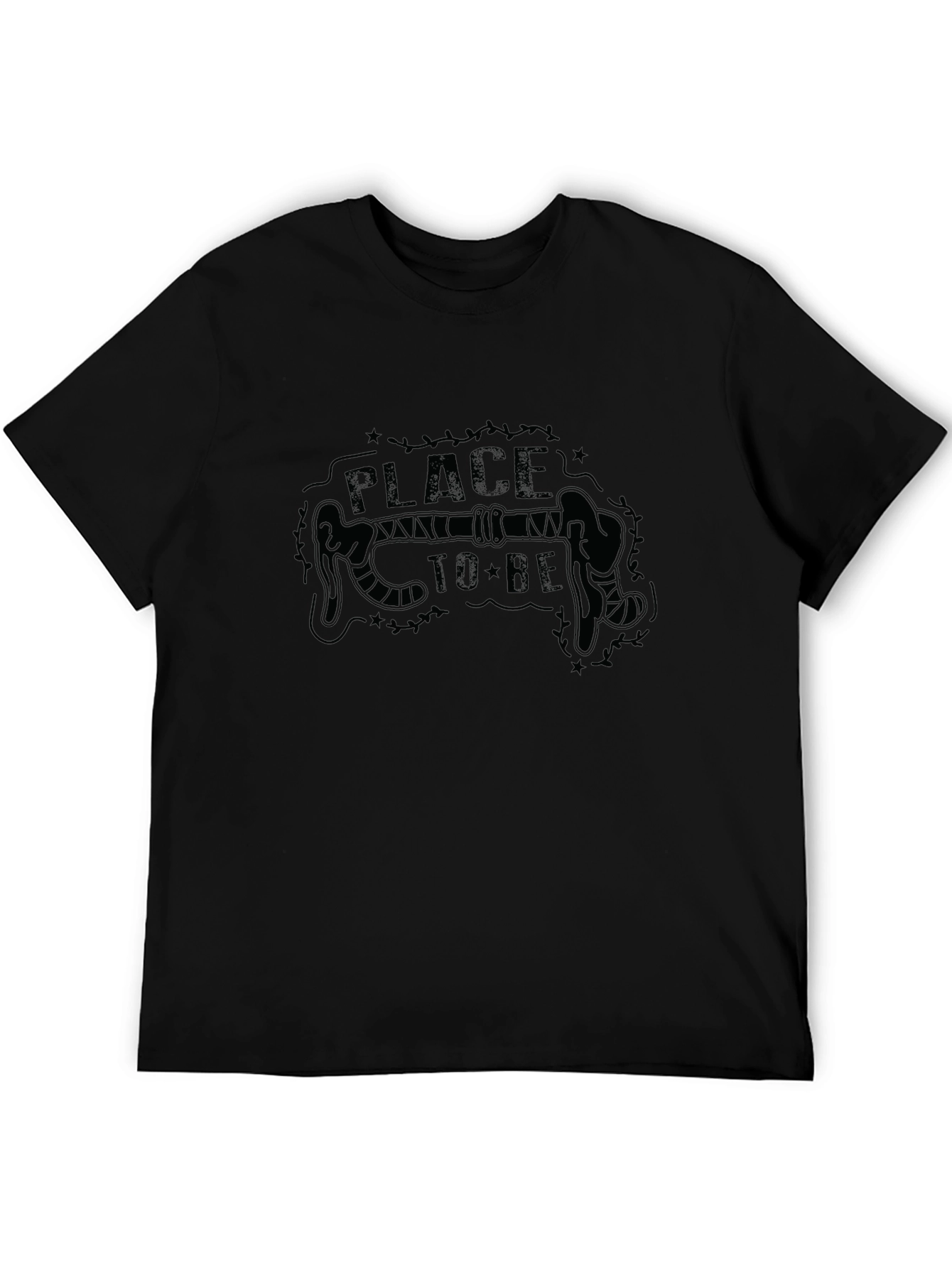 Cyclists Place To Be Black Graphic T-Shirt