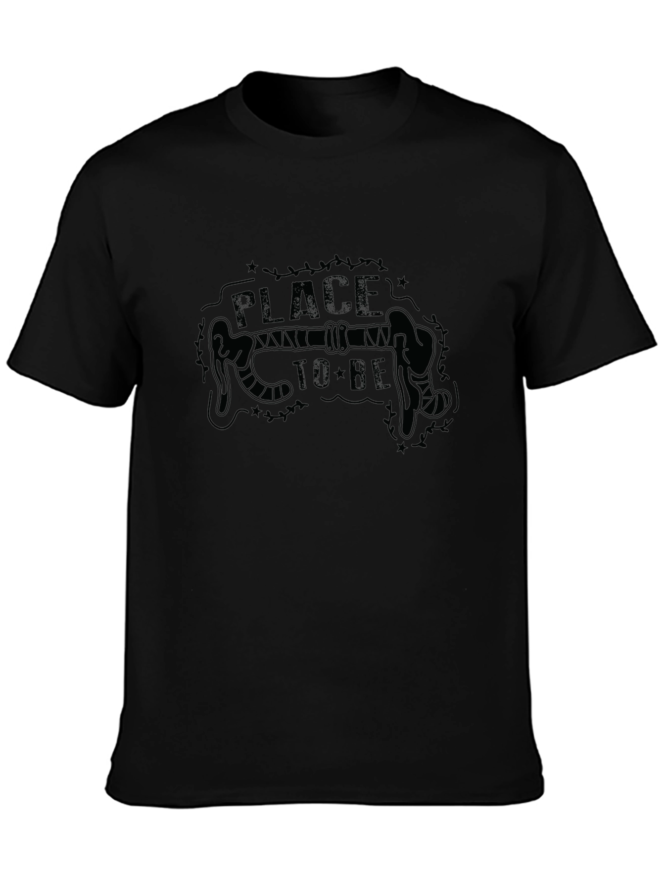 Cyclists Place To Be Black Graphic T-Shirt