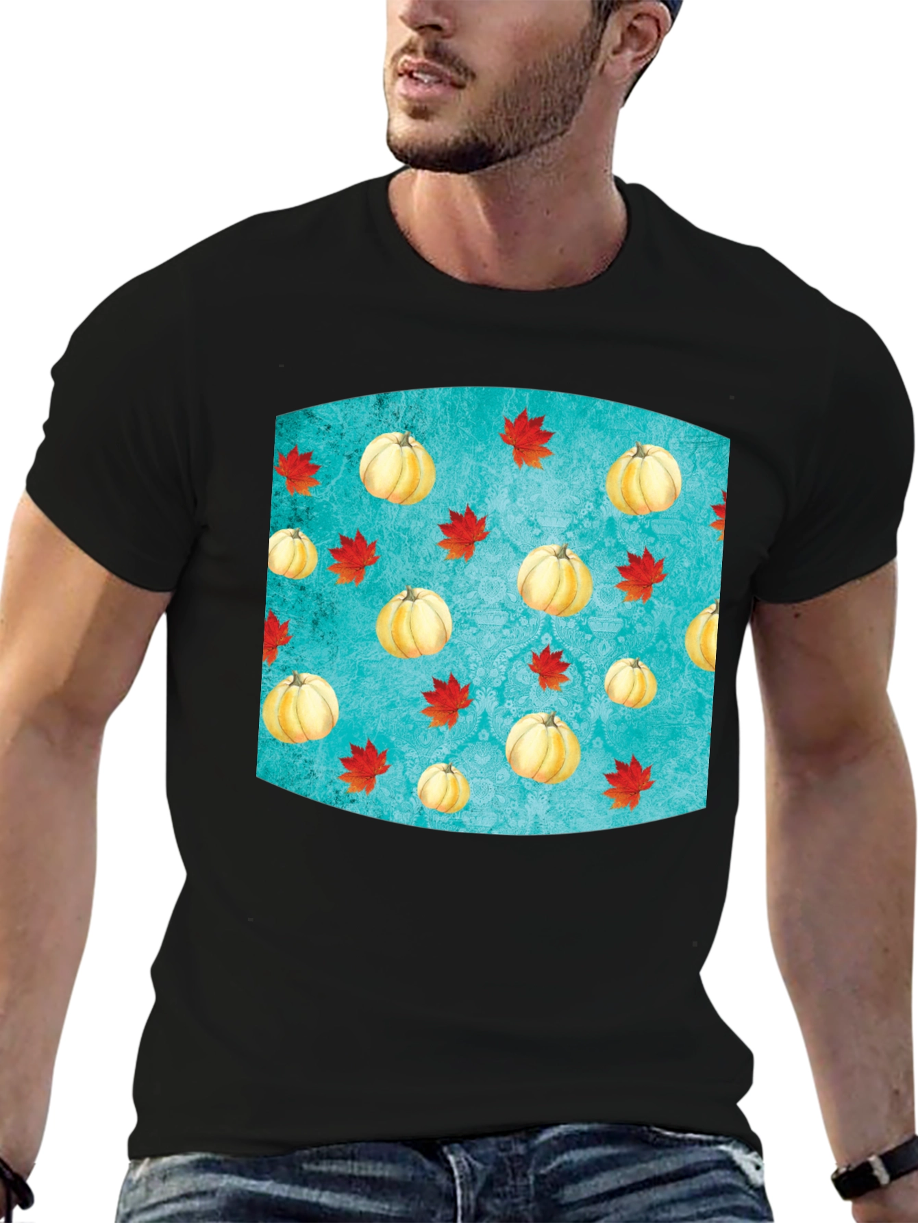 Autumn Pumpkin & Leaves T-Shirt