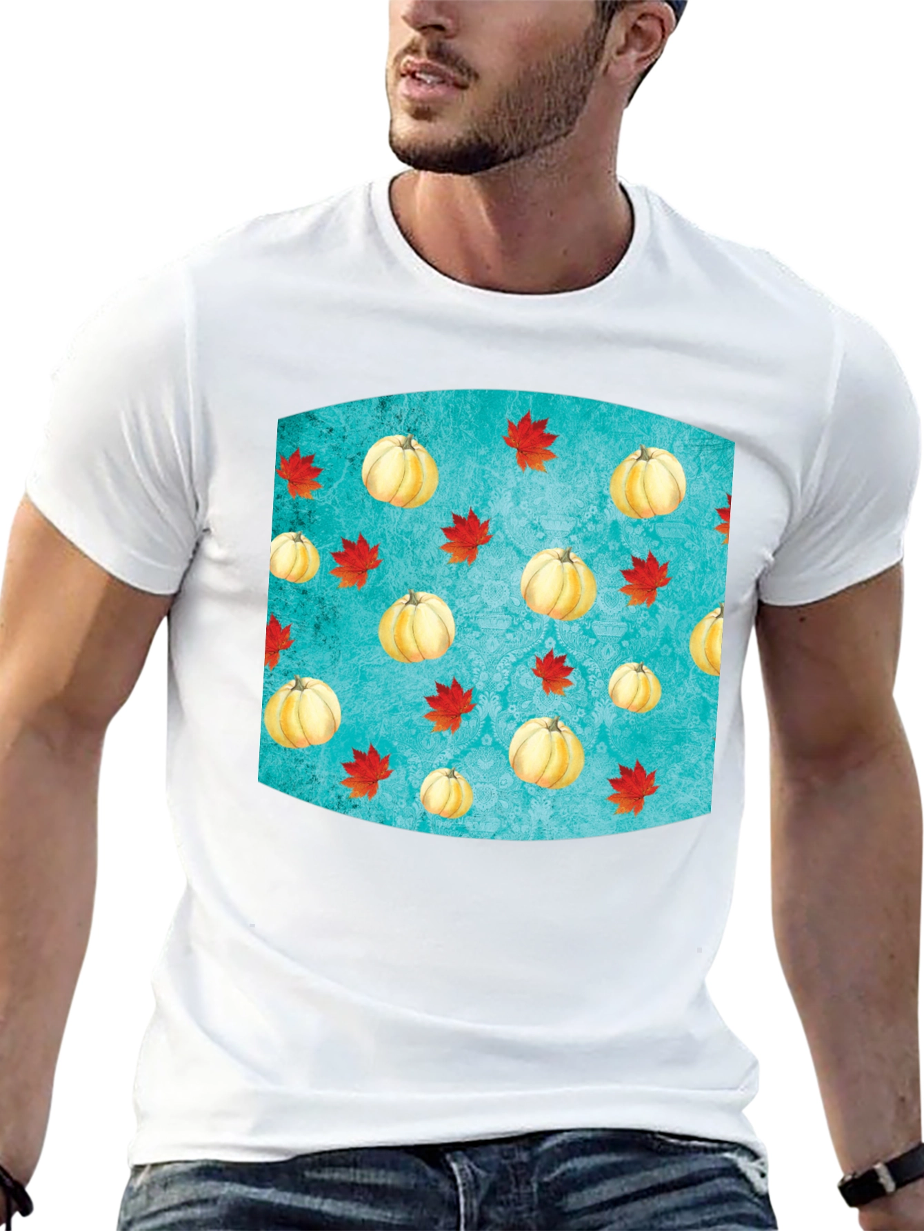 Autumn Pumpkin & Leaves T-Shirt