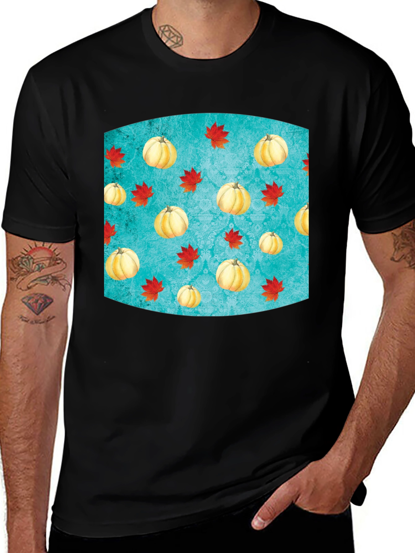 Autumn Pumpkin & Leaves T-Shirt