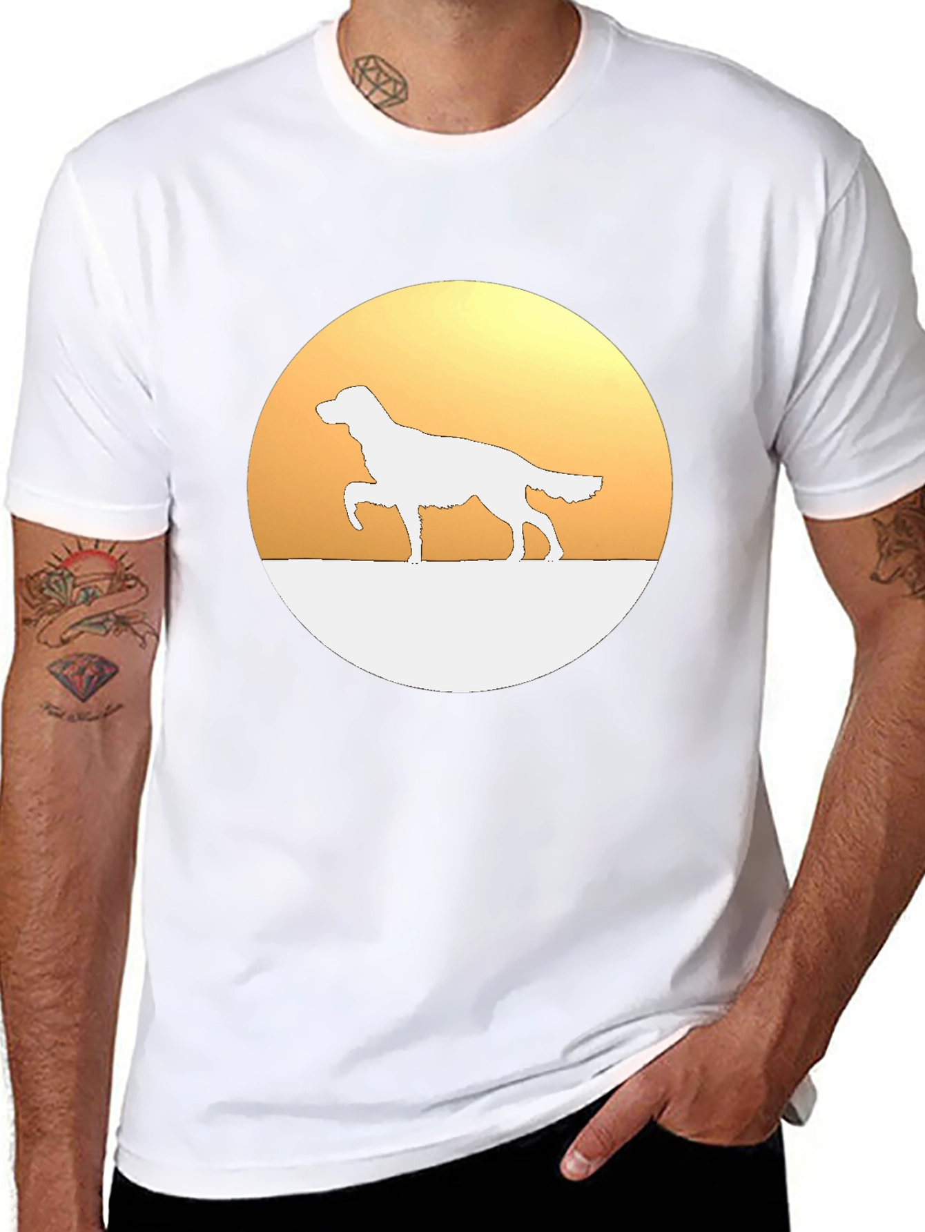 Dog Silhouette Graphic Tee - Black