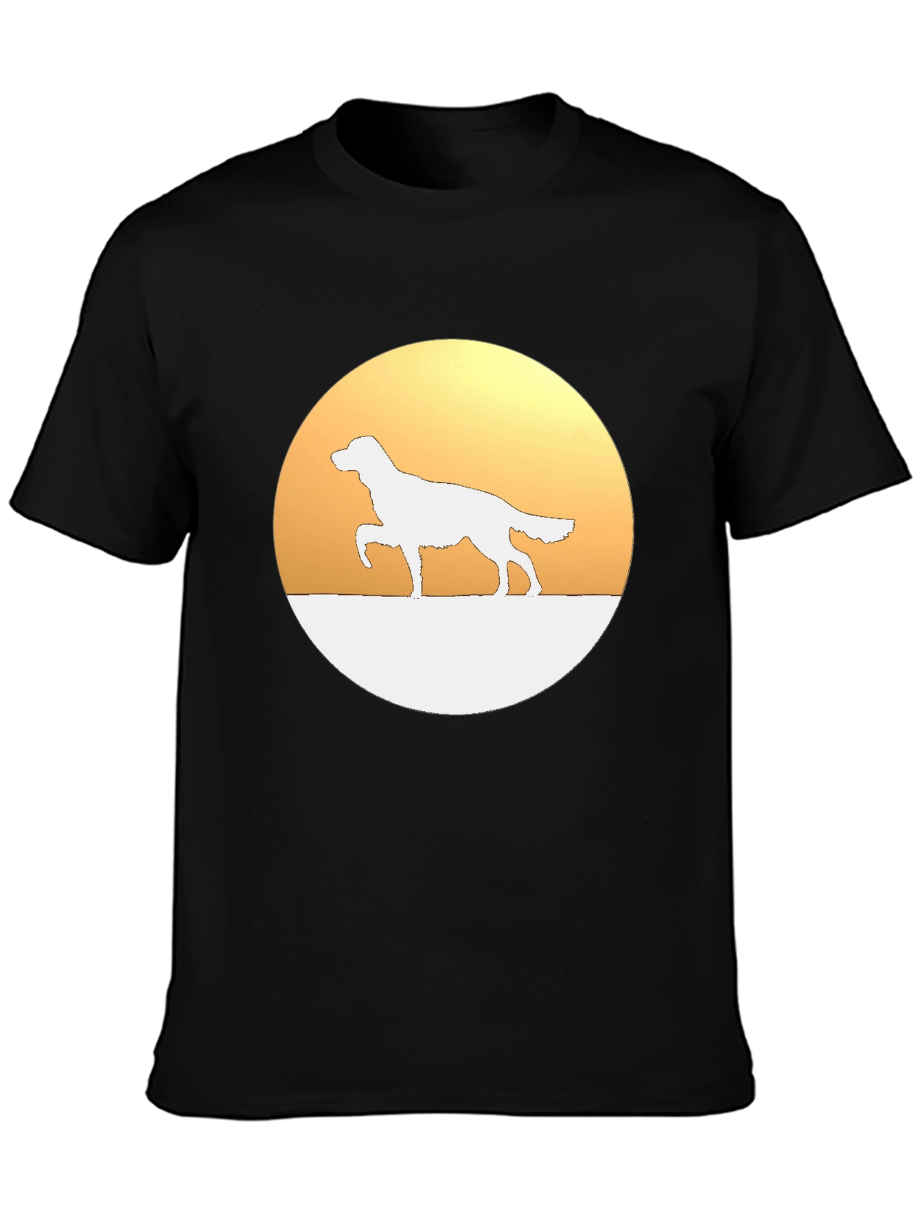 Dog Silhouette Graphic Tee - Black