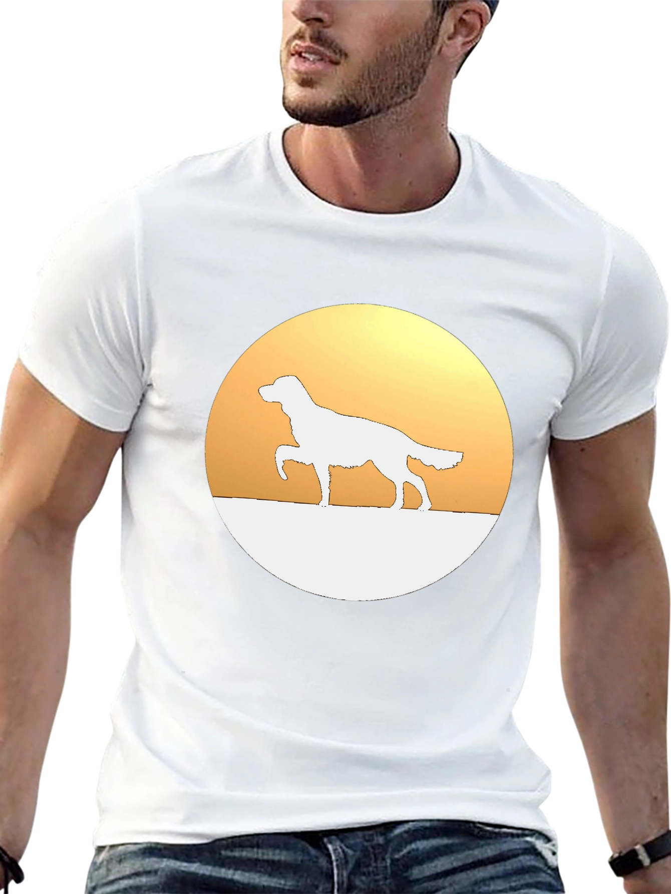Dog Silhouette Graphic Tee - Black