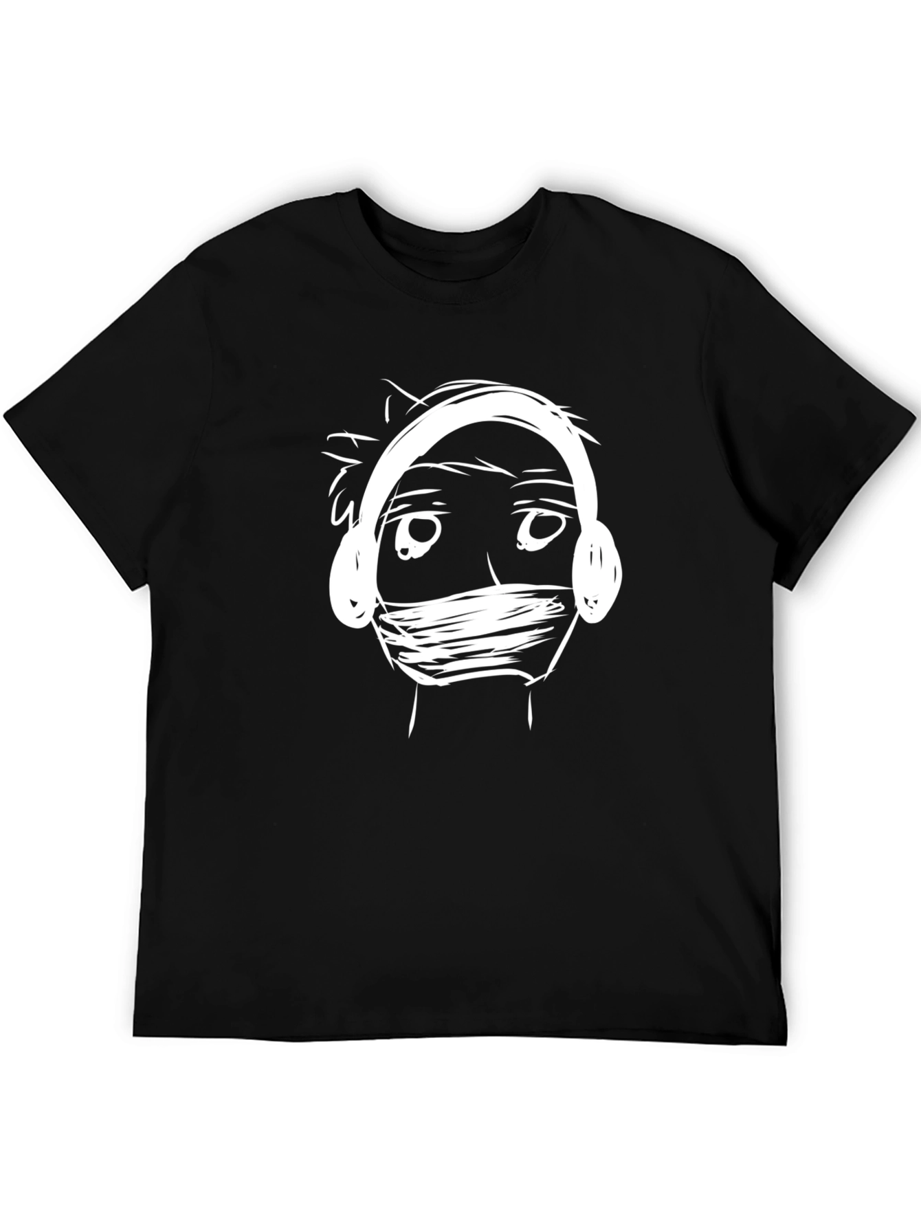 Graphic Tee: Masked Musician Black T-Shirt