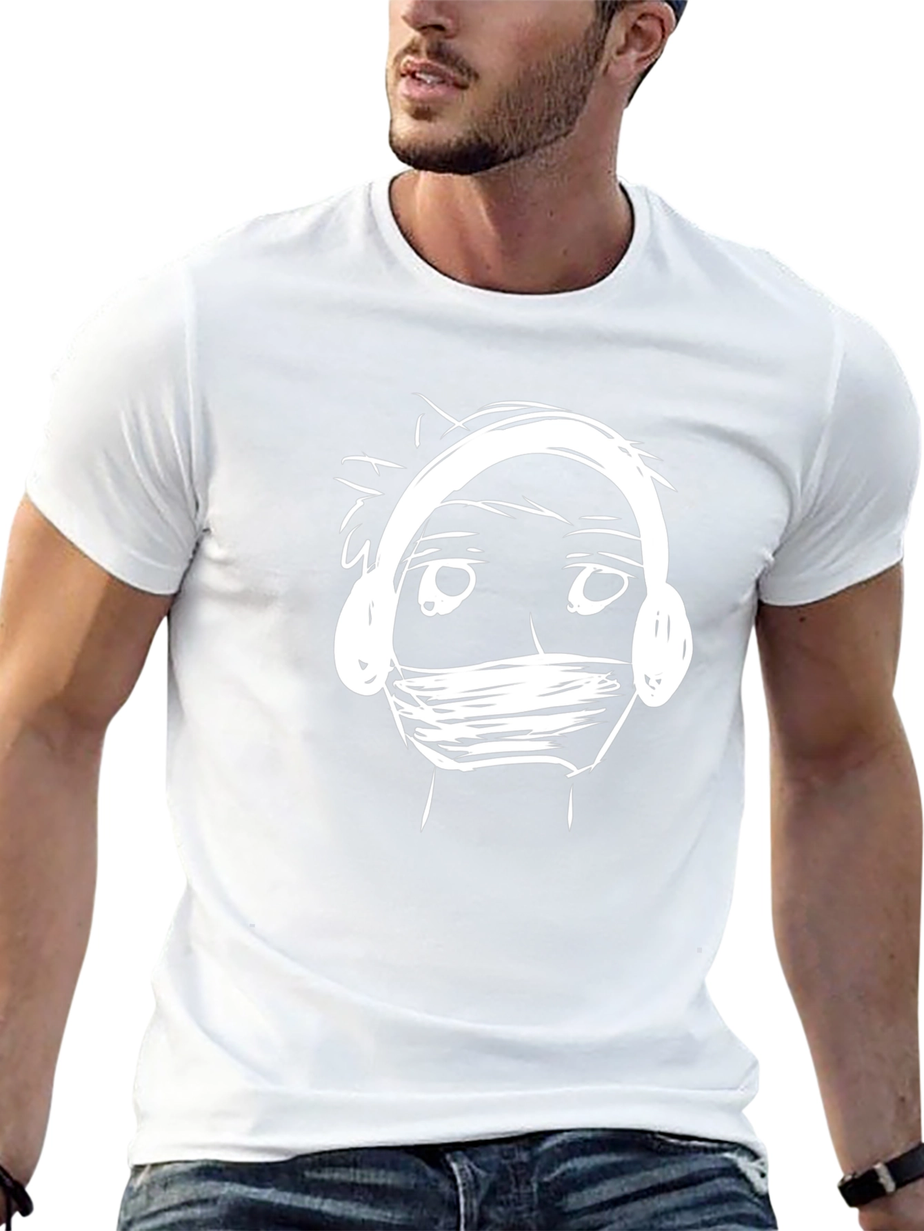 Graphic Tee: Masked Musician Black T-Shirt
