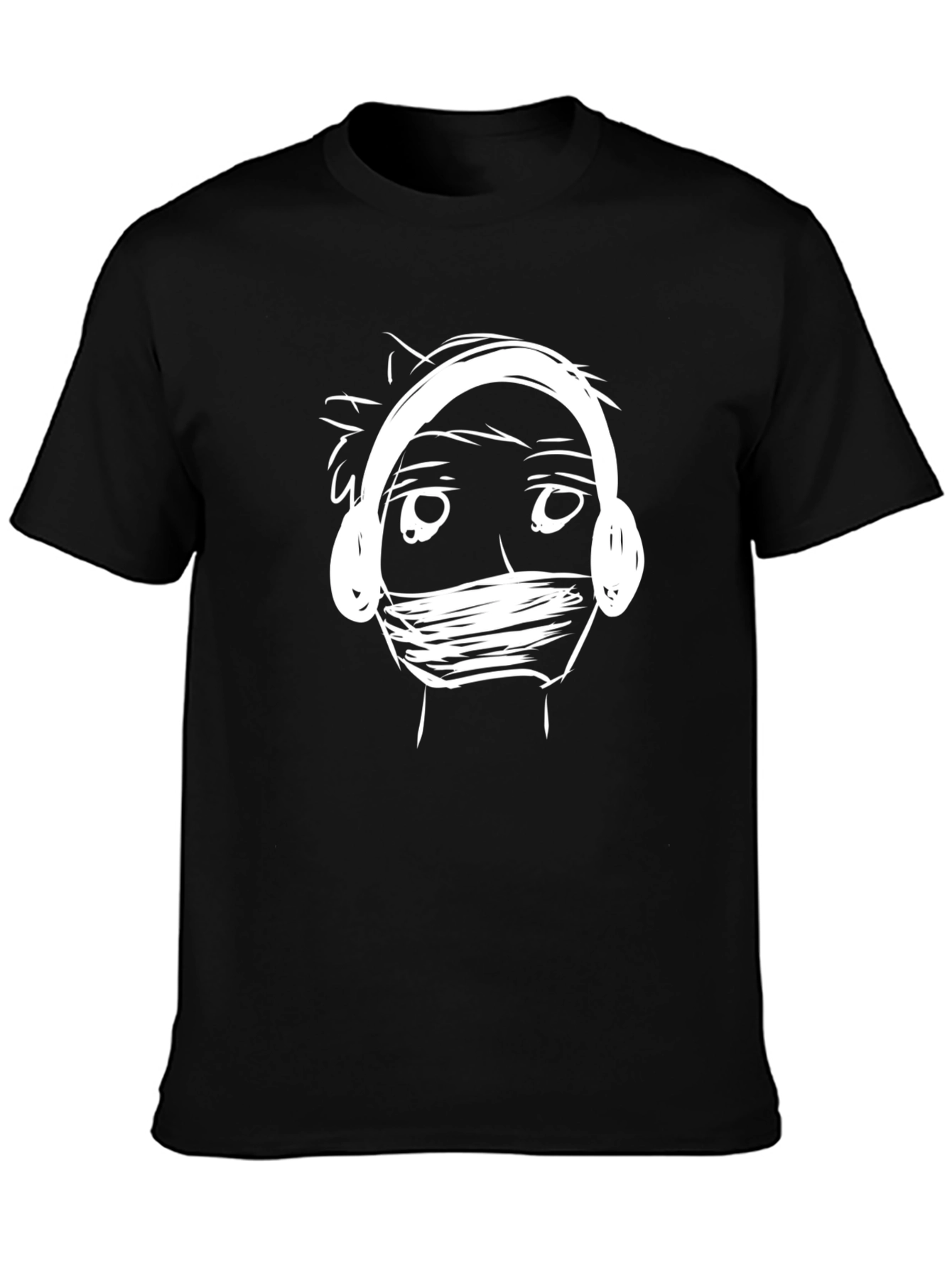 Graphic Tee: Masked Musician Black T-Shirt